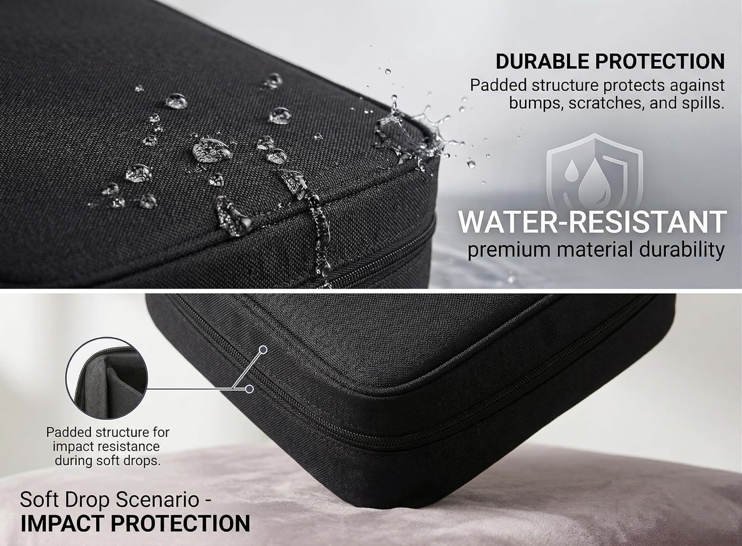 Keross Cable Organizer Bag for Travel with Removable Dividers Electronics Organizer Case for Chargers, Cables, Power