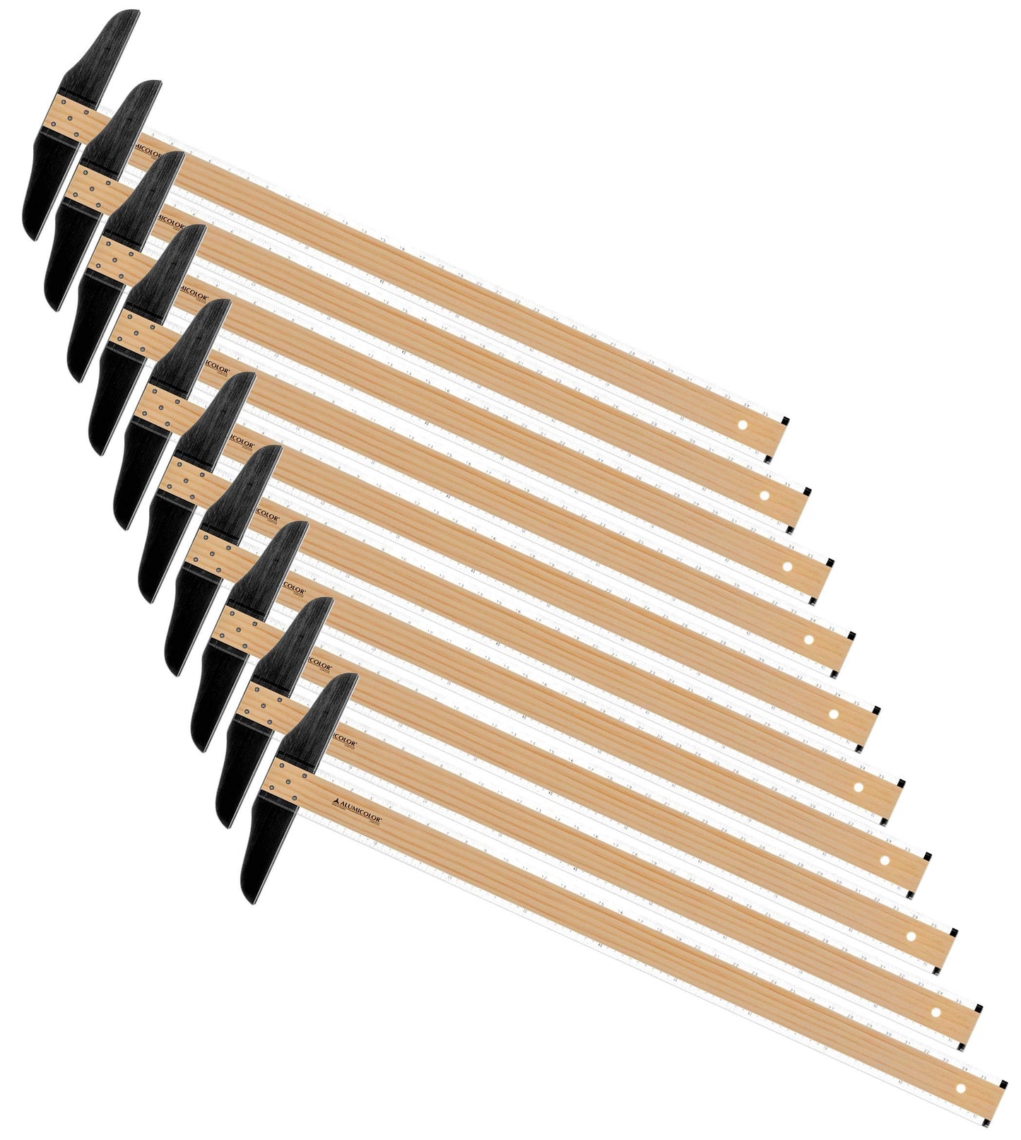 Alumicolor Acrylic Calibrated T-Square for Art, Framing & Drafting, Natural Wood Color, Pack of 10-36IN, (89936)