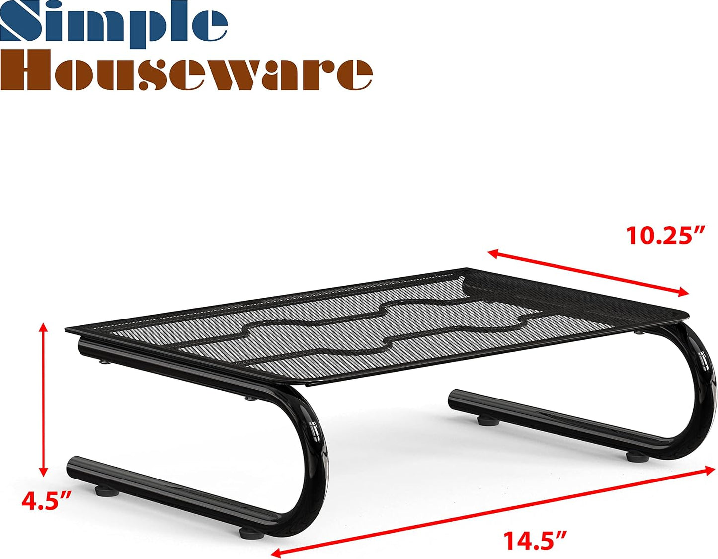 Simple Houseware 2 Pack Mesh Monitor Stand Riser, Black