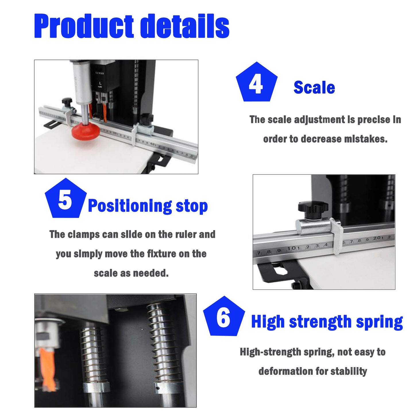 TECHTONGDA Electric Hinge Drilling Machine Portable Puncher Hand Held Drill Equipment Woodworking Hole Depth 0-40mm 48-6