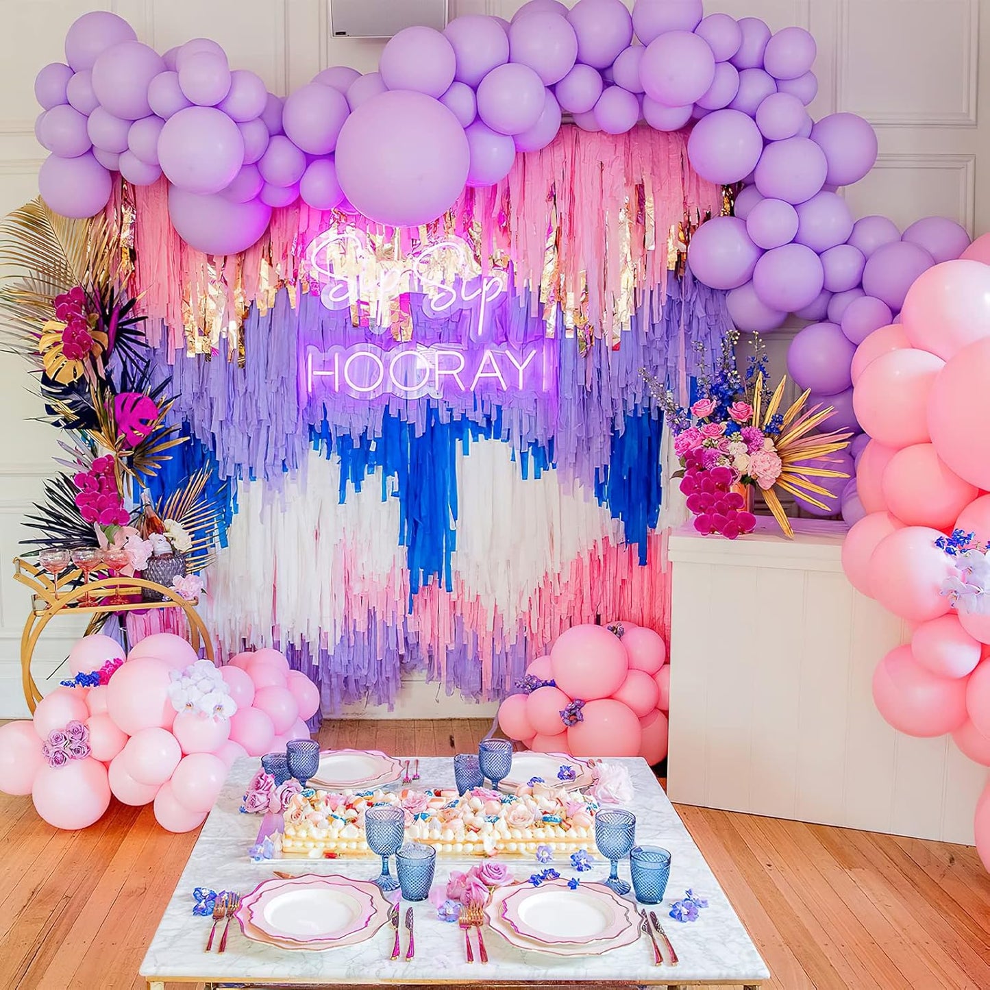 PartyWoo Crepe Paper Streamers - Pale Purple Party Decorations | 4 Rolls, 328ft Total Length (1.8 Inch x 82 Ft/Roll)