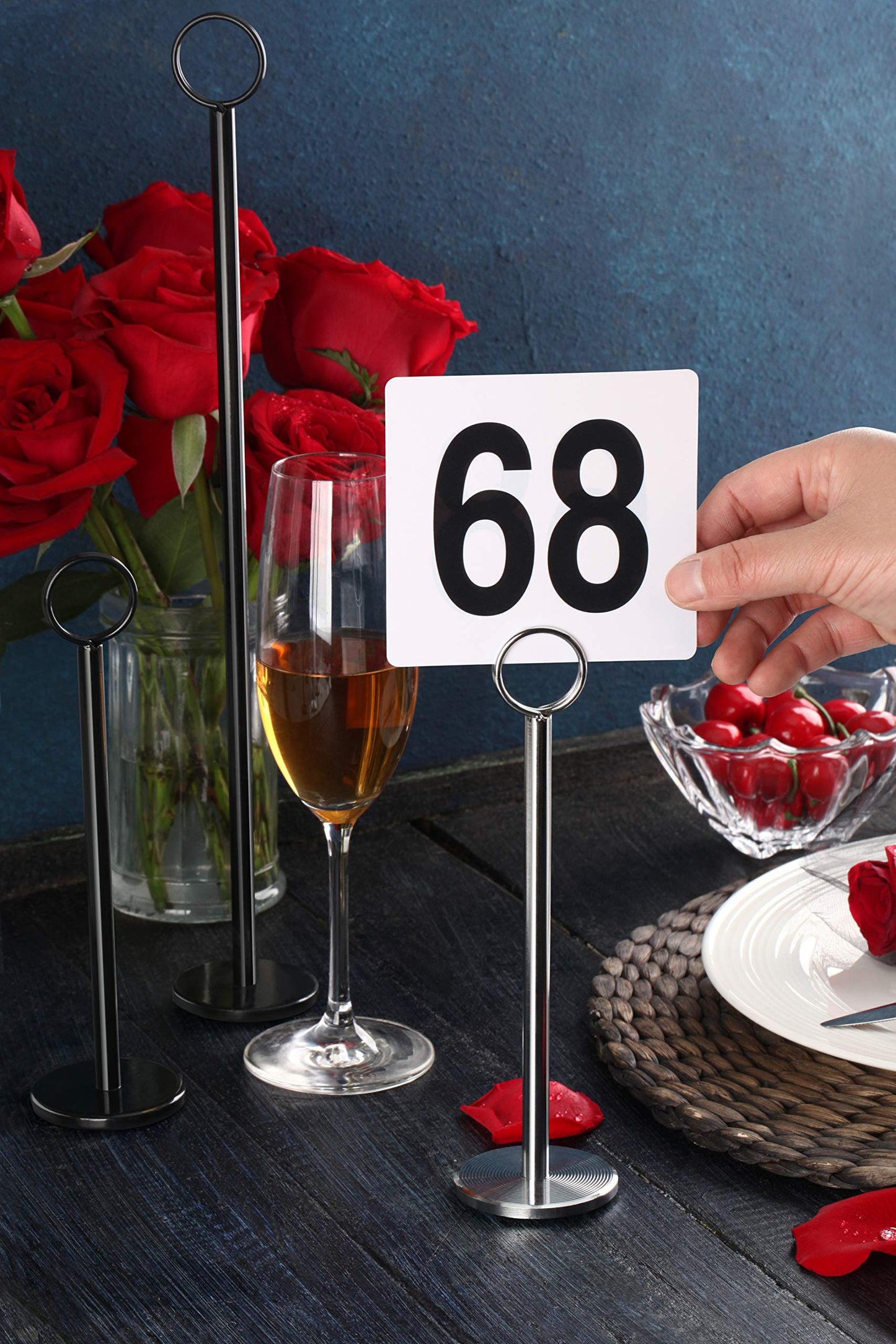 New Star Foodservice 23053 Plastic Table Number Cards 1-100 Double Sided, 4" x 4" Inch, White with Bold Black Numbers