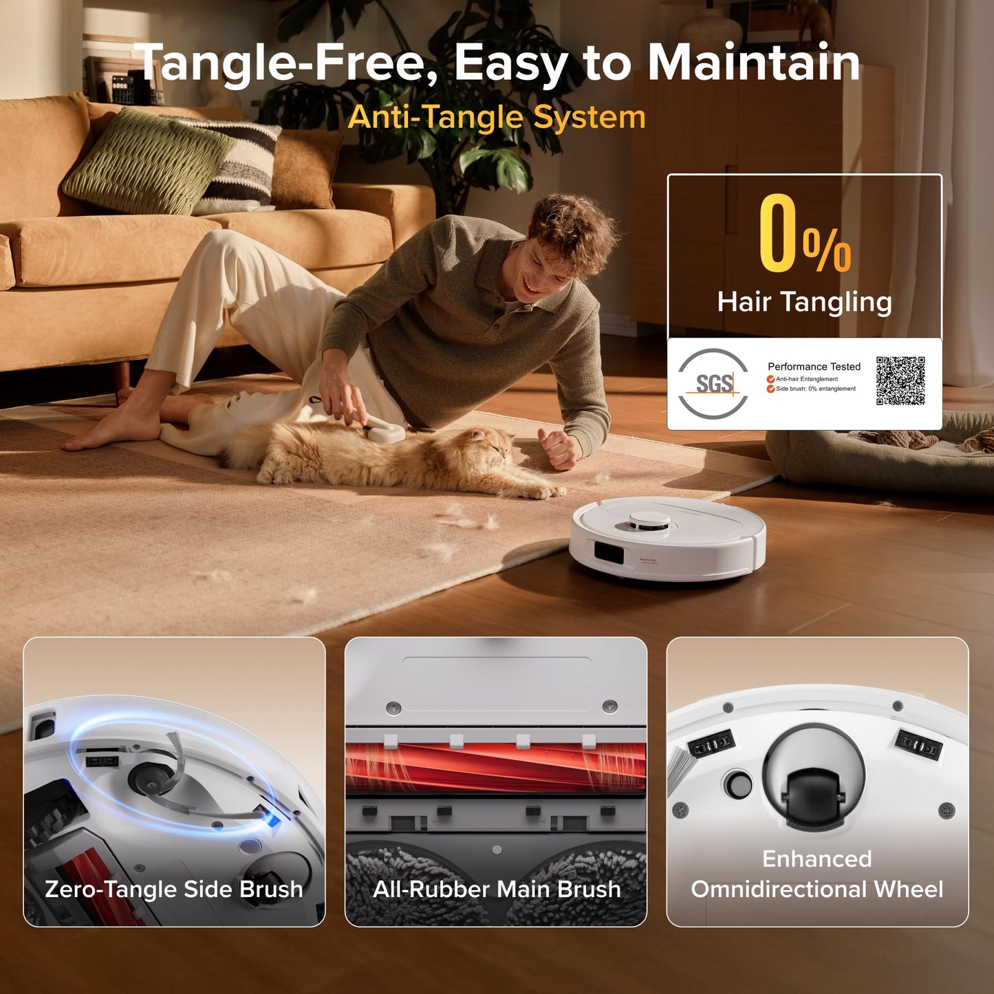roborock Qrevo S Pro Robot Vacuum and Mop, 18,500Pa Suction, Multifunctional Dock with 167℉ Mop Self-Cleaning, Smart Obstacle Avoidance, Anti-Tangle Brush, Liftable Spinning Mop, White
