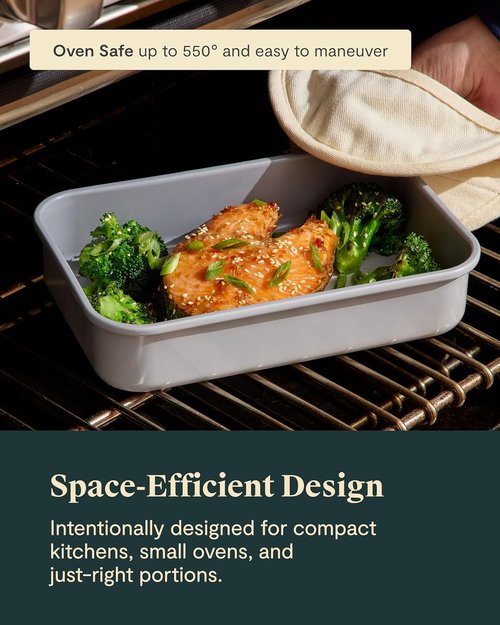 Caraway Nonstick Baking Pan - 9” x 6.5” Deep Ceramic Casserole Dish - Non-Toxic, Aluminized Steel - Navy