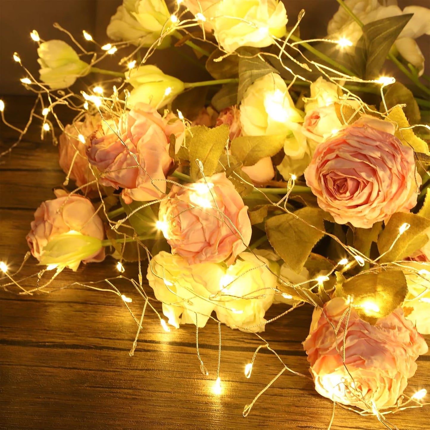 Skiennix Fairy Lights - 10 Feet 200 LEDs Waterproof String Lights with Remote | 8 Lighting Modes, Warm White