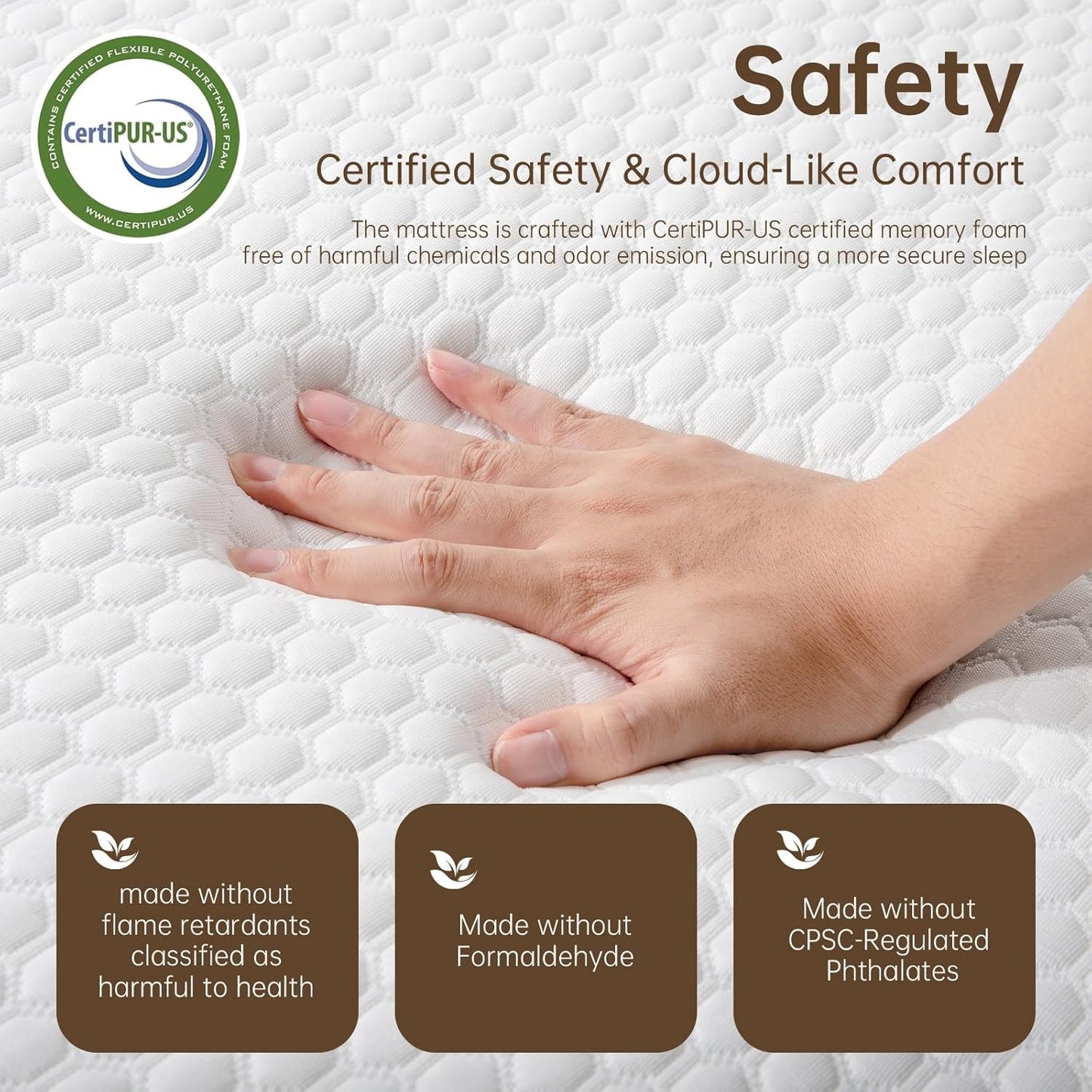 TFD Twin Mattress - 8 Inch Gel Memory Foam Mattress for Comfortable, Cooling Sleep | Medium Firm, CertiPUR-US Certified