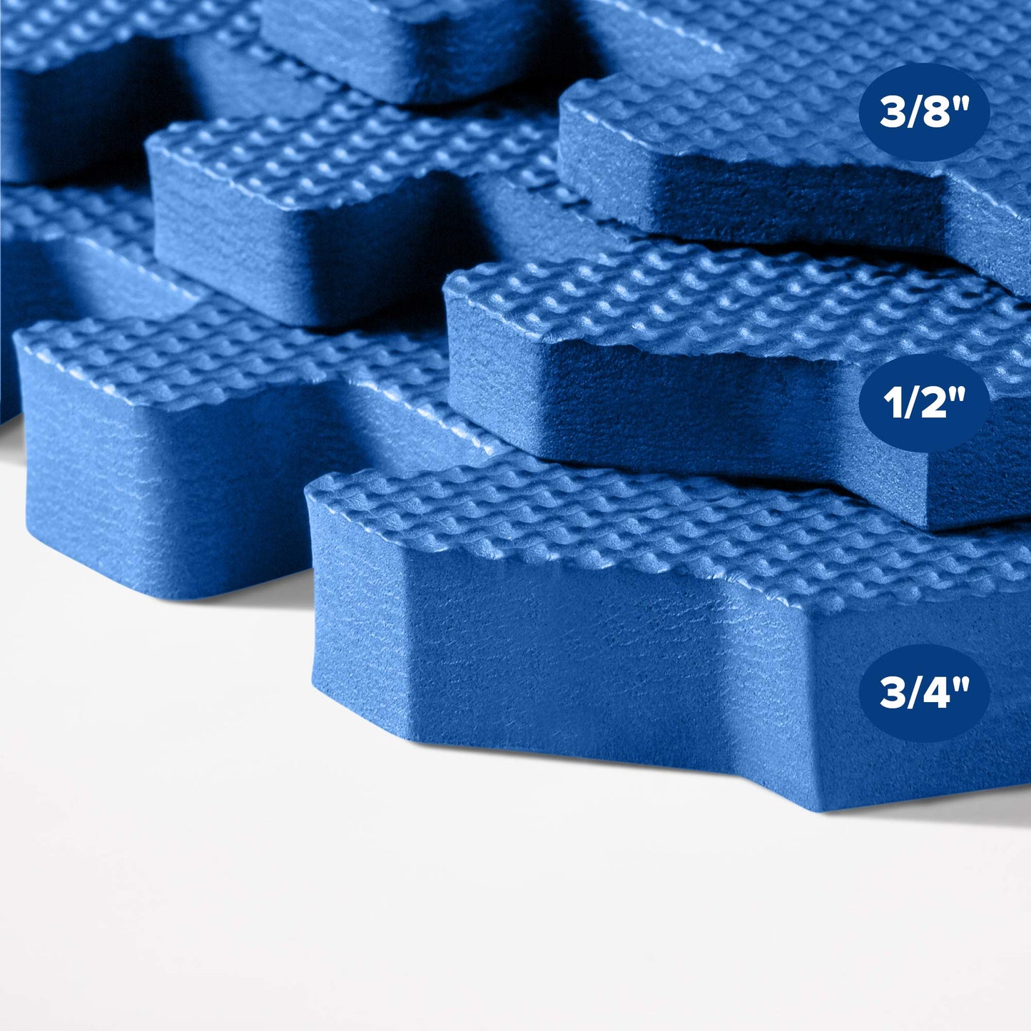 We Sell Mats 1/2 Inch Thickness Multipurpose EVA Foam Floor Tiles, Interlocking Floor Mat for Indoor Gym and Home Use, 24 in x 24 in, Blue, 24 Square Feet (6 Tiles)