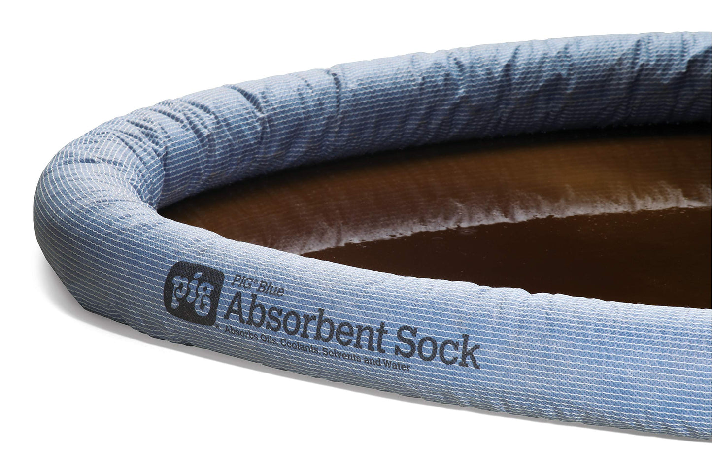 PIG Absorbing Sock | 1.6 Gallon Absorbency | Blue Absorbent Sock Forms Barrier & Prevents Spills from Spreading | 3" x 10' | 8 Socks | PIG202