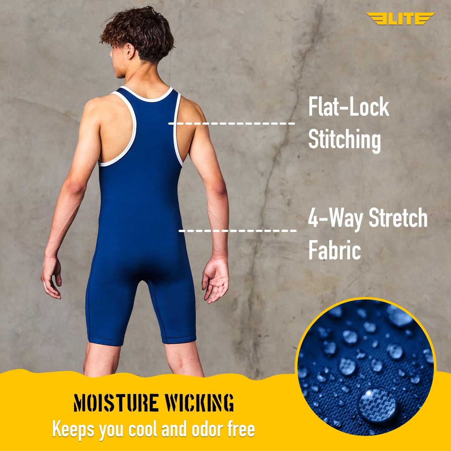 Elite Sports Men’s wrestling singlets, Standard Singlet for Men Wrestling Uniform (Navy, Small), Navy, Small