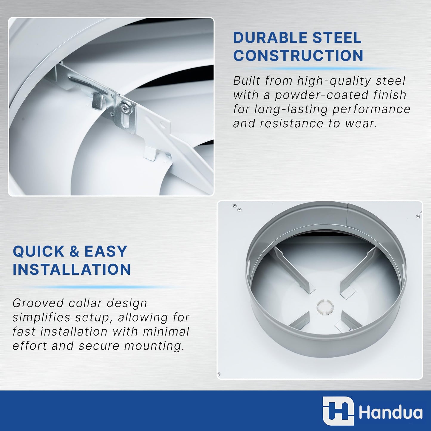 Fits 24x24 Steel T-Bar Drop Ceiling Grid | 2x2 Feet Lay in Steel Air Supply Diffuser with Round 12" [Neck Size] by Handua | 2 Cone | Drop Celing Vent | White | Outer Dimension: 23-3/4" x 23-3/4"