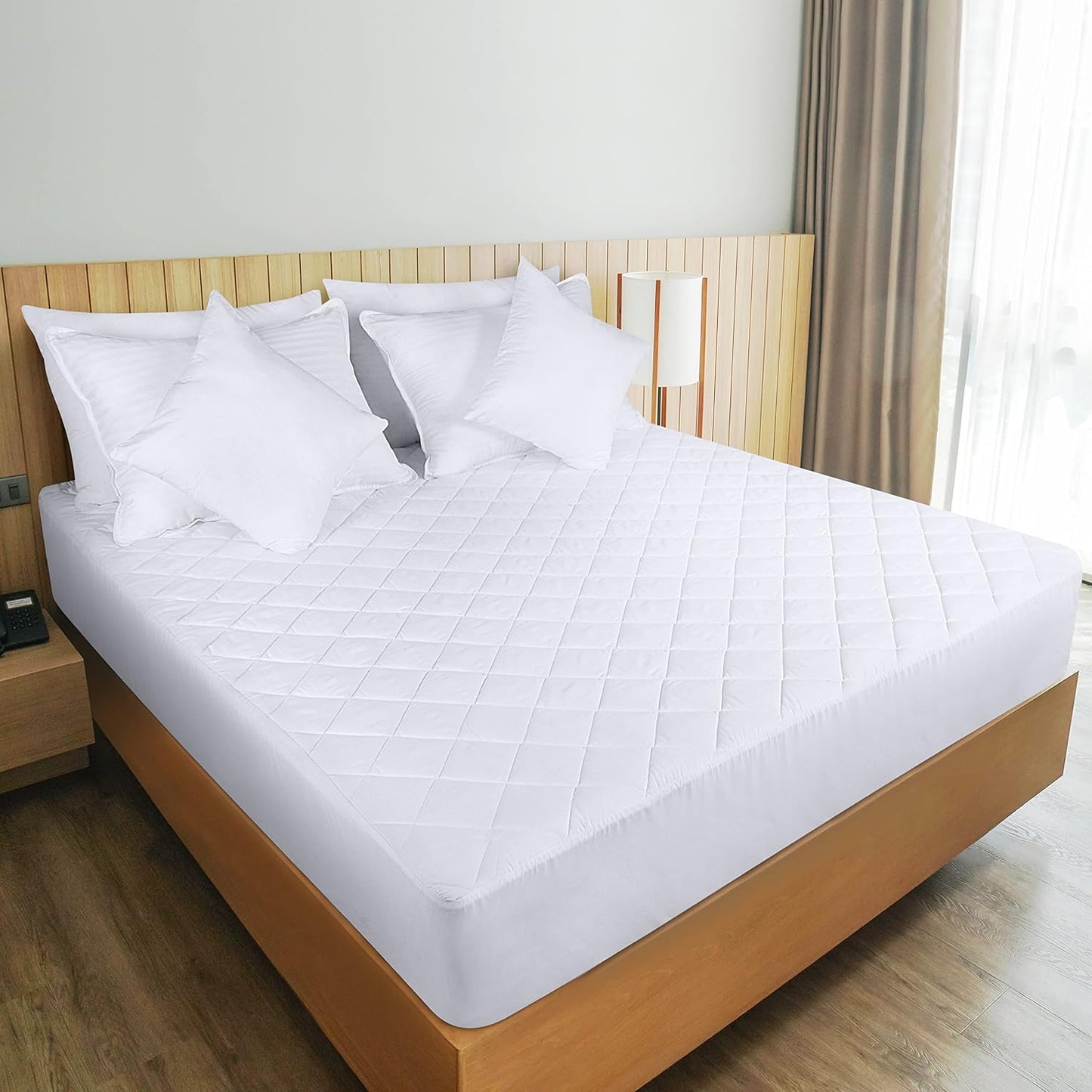 Utopia Bedding Quilted Mattress Pad - Super Queen Size, Deep Pocket Protector, Machine Washable | White