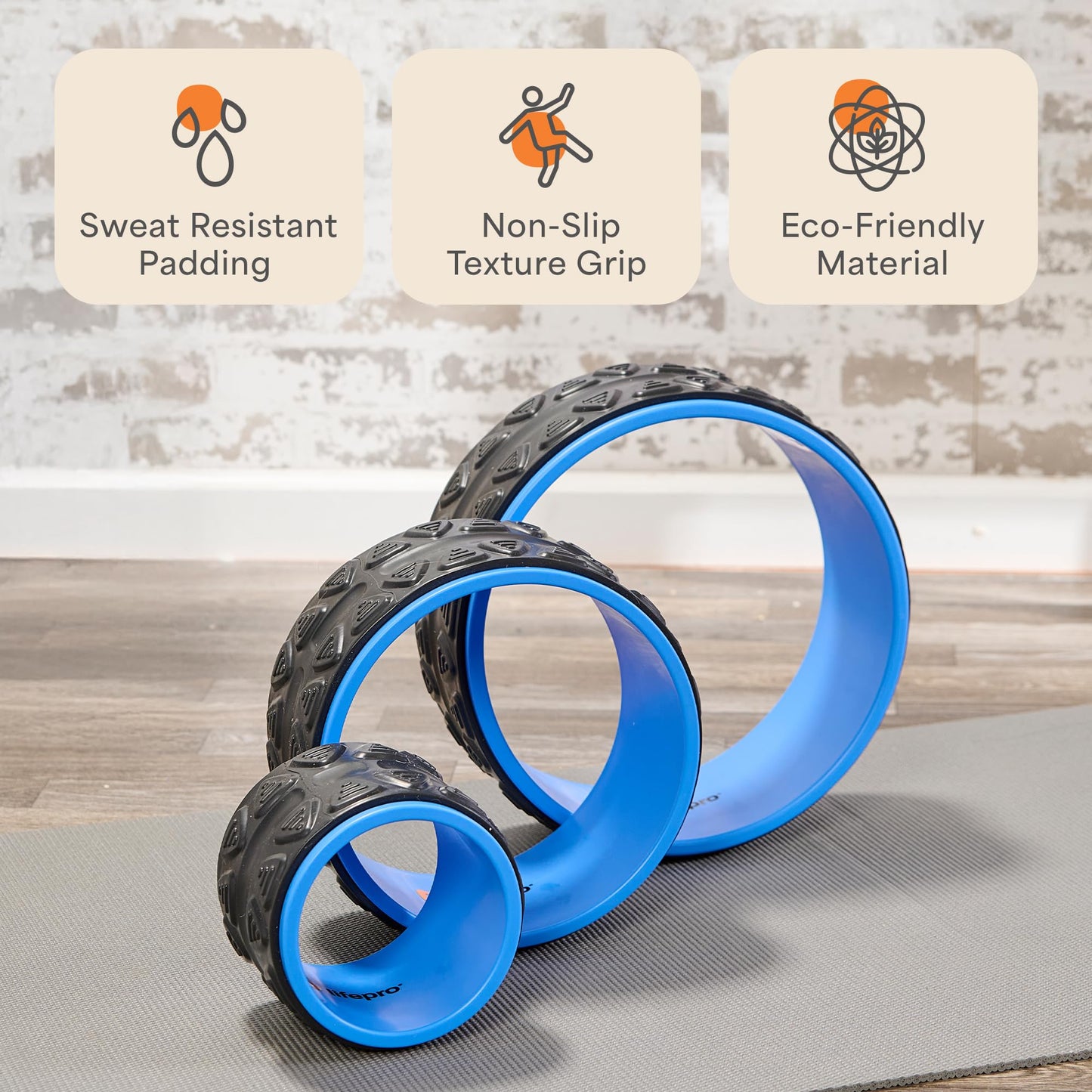 Lifepro Yoga Wheel Set for Shoulder & Neck Pain Relief, Back Alignment & Stretching, Roller for Popping, Cracking, and Stretching, Exercise Roller for Pain Relief and Flexibility