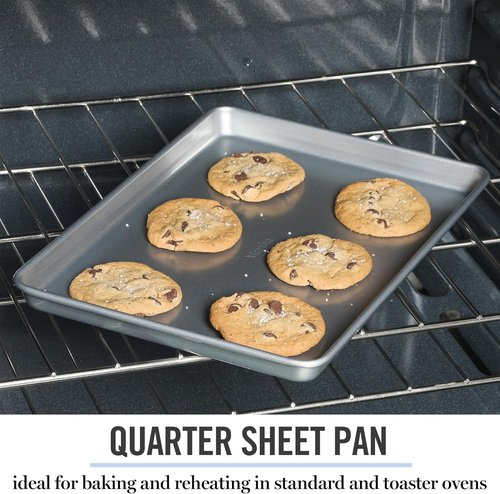 Martha Stewart Gallen Nonstick Carbon Steel Cookie Sheet - Durable 13x9 Inch Baking Pan for Cookies & Brownies