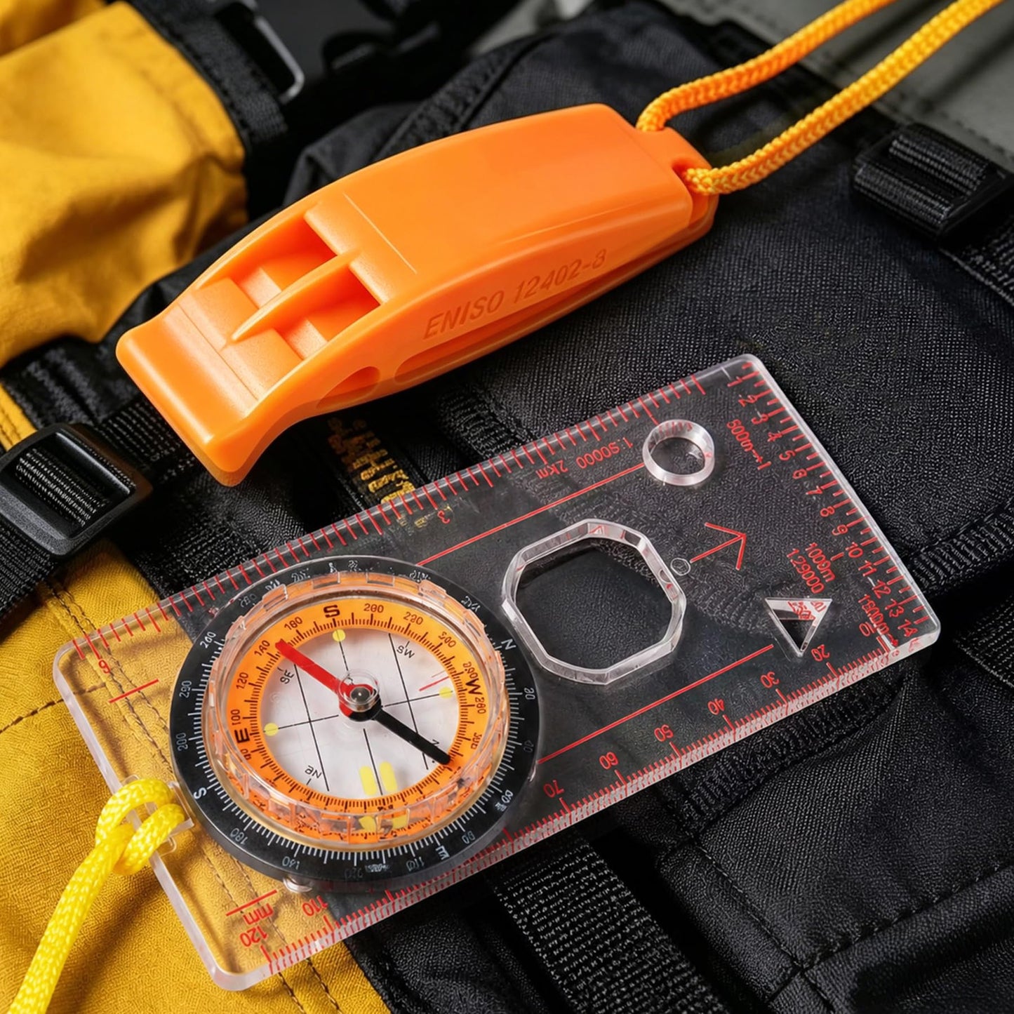 Orienteering Hiking Backpacking Compass Advanced Scout Camping and Kids Scout Compass for Map Reading Baseplate Best Survival Gifts (Orange)