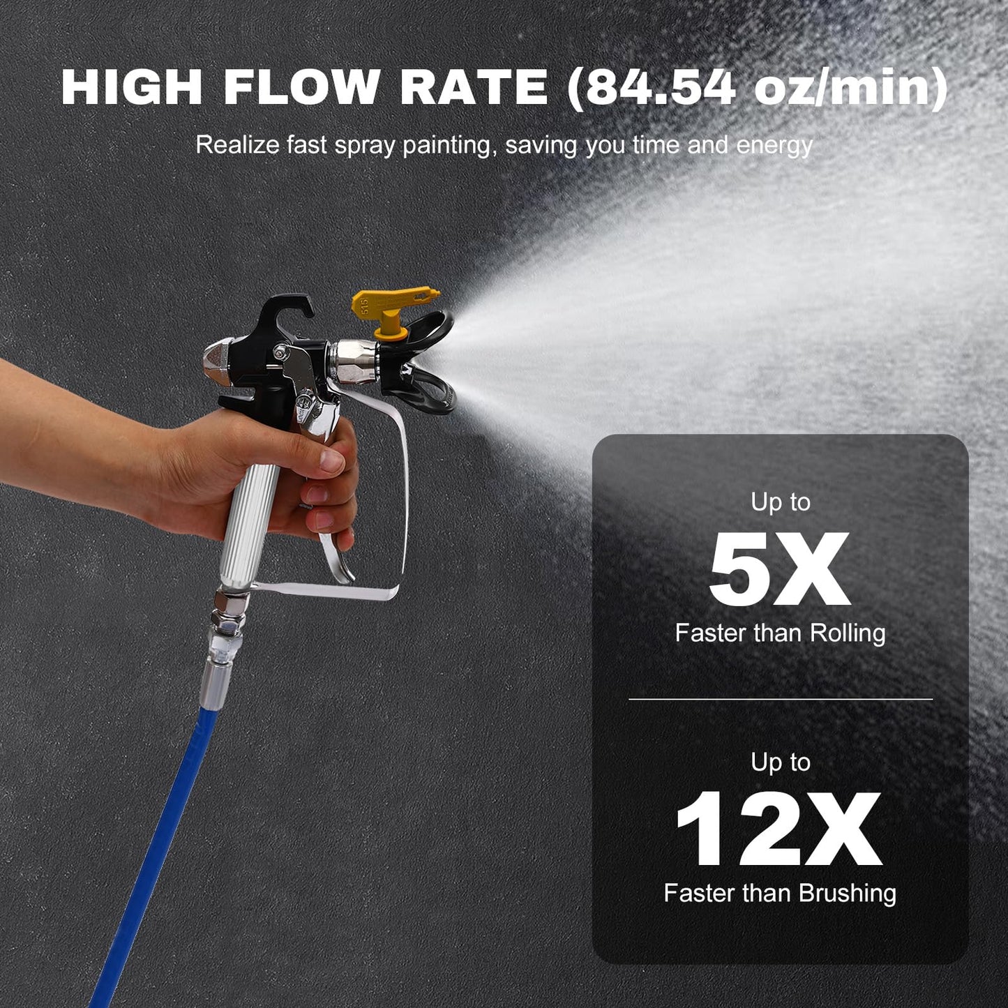 Airless Paint Sprayer,1600W High Pressure Efficiency Airless Stand Sprayer for Home Interior, Exterior, Commercial Use, DIY Handyman-Professional Contractor Grade Spray Paint Machine