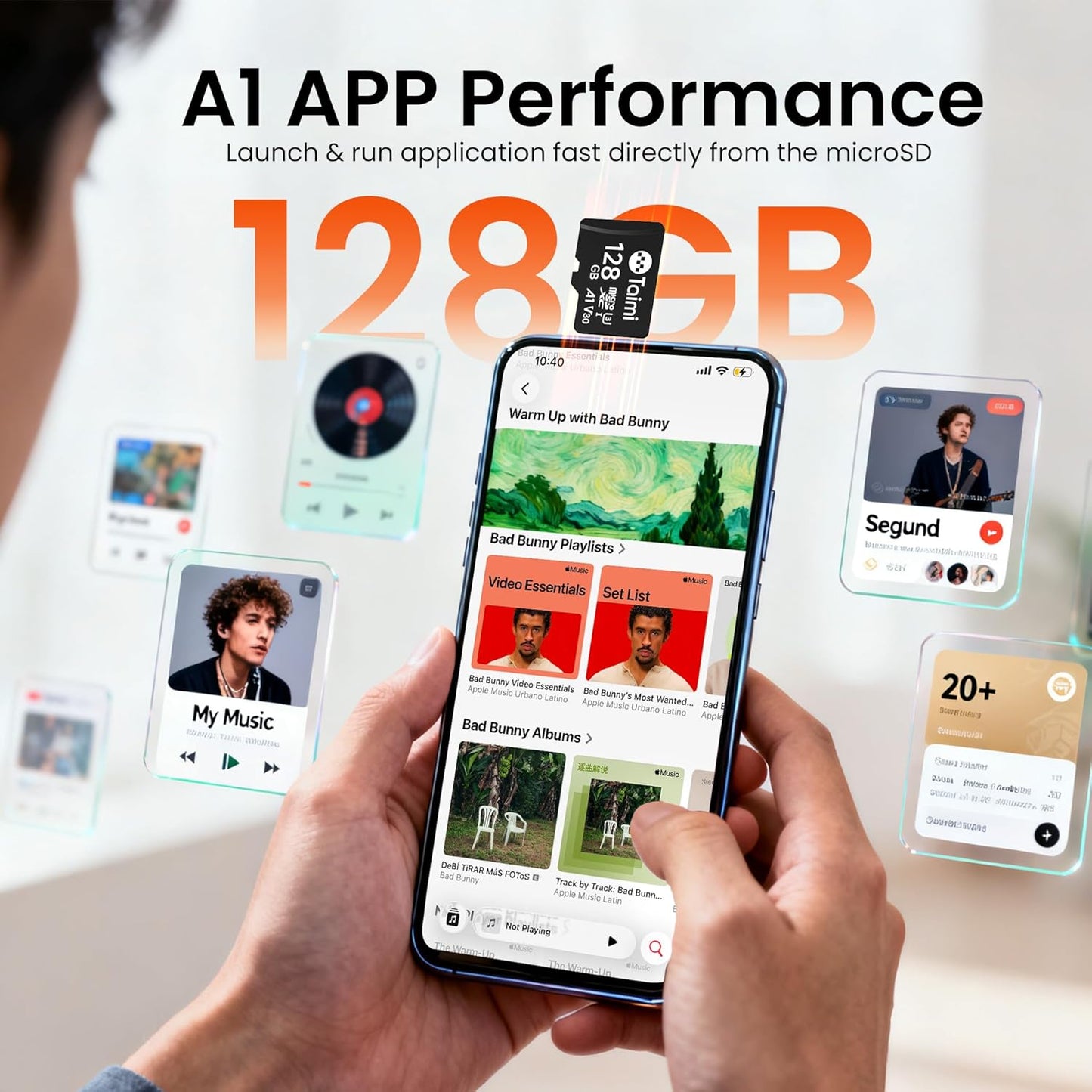 TAIMI Card,A1,U3,V30,UHS-I,Microsd 90MB/s (32GB) Micro SD Card,Tf Memory Card,Read Speed Up