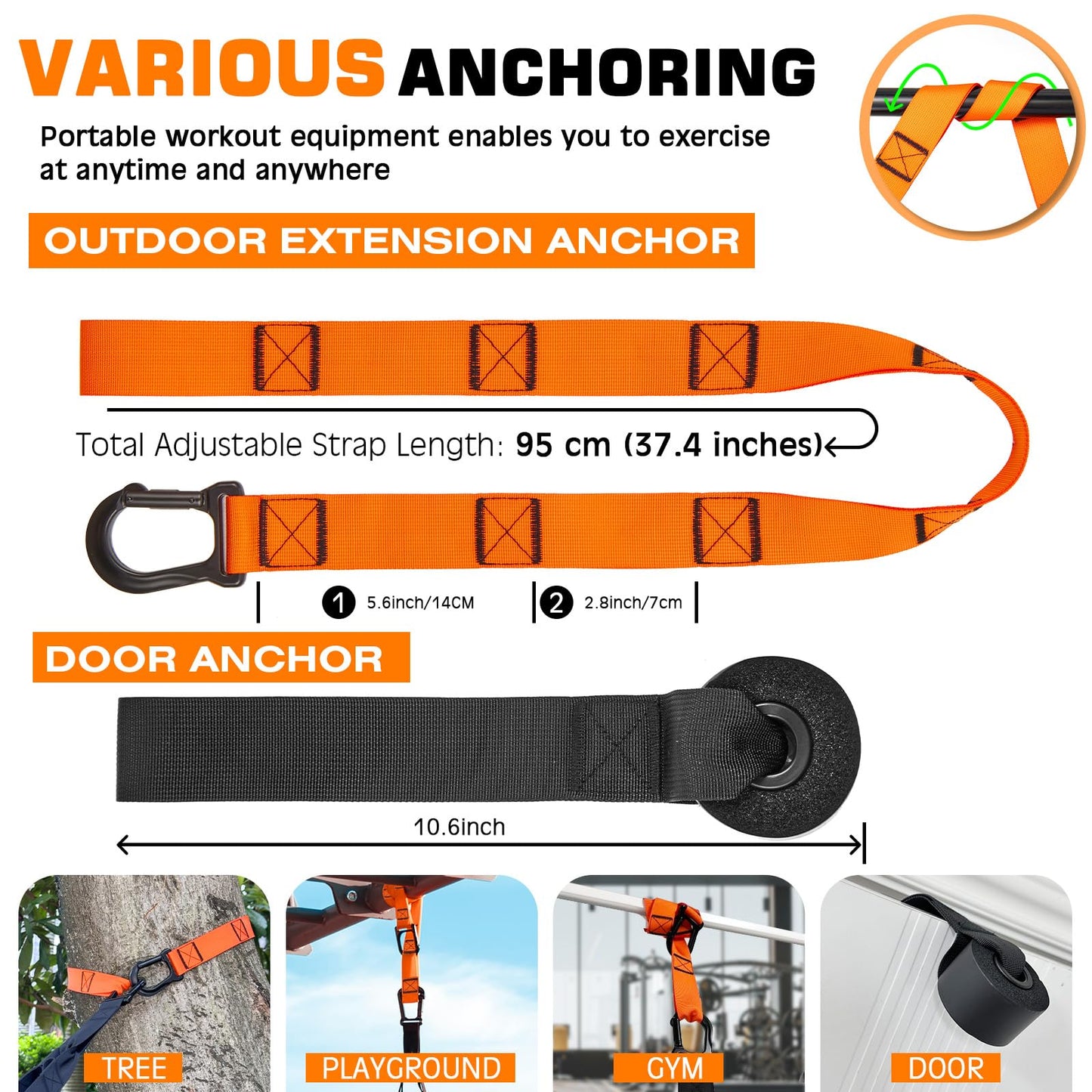 Home Resistance Training Kit, Suspension Trainer Straps with Adjustable Extension, Door Anchor, and Carry Bag – Strength Training Equipment for Full Body Bodyweight Workouts at Home or Outdoors