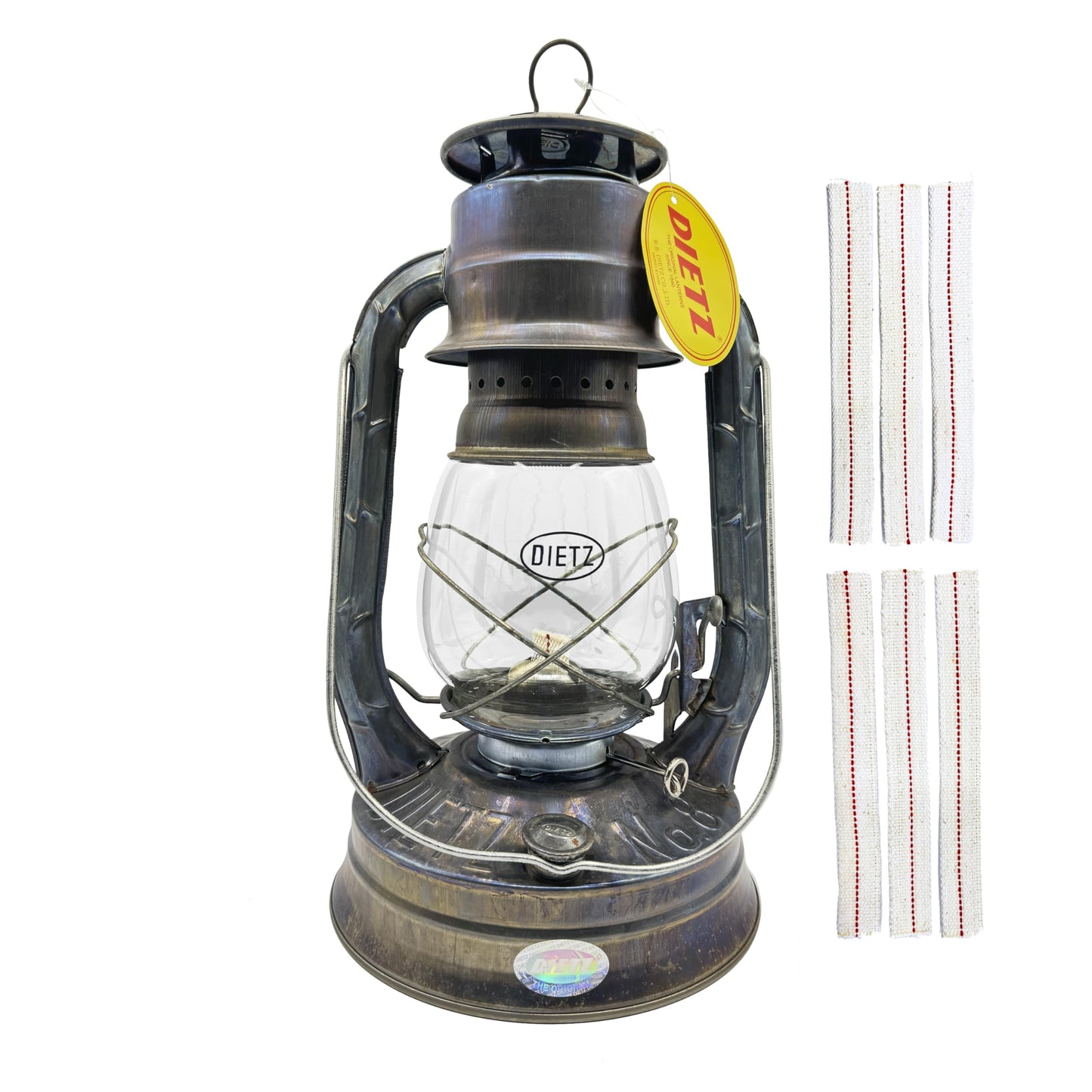 LIGHT OF MINE Unfinished Oil Lantern - Dietz #08, Metal, Multicolor, Model LOM-LAMP-8, Includes 7/8in Replacement Wick Strips