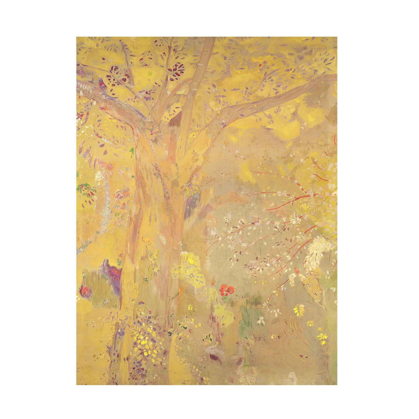 Trademark Fine Art Yellow Tree 1900 Artwork by Odilon Redon, 24 by 32-Inch