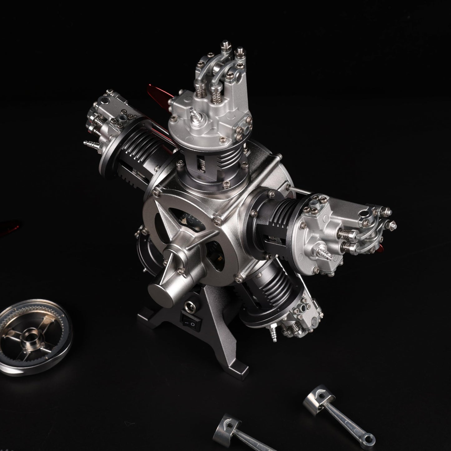 TECHING Jet Engine Model Kit 5-Cylinder Radial Engine Model Kit That Runs Mechanical Metal Assembly DM116 230+pcs