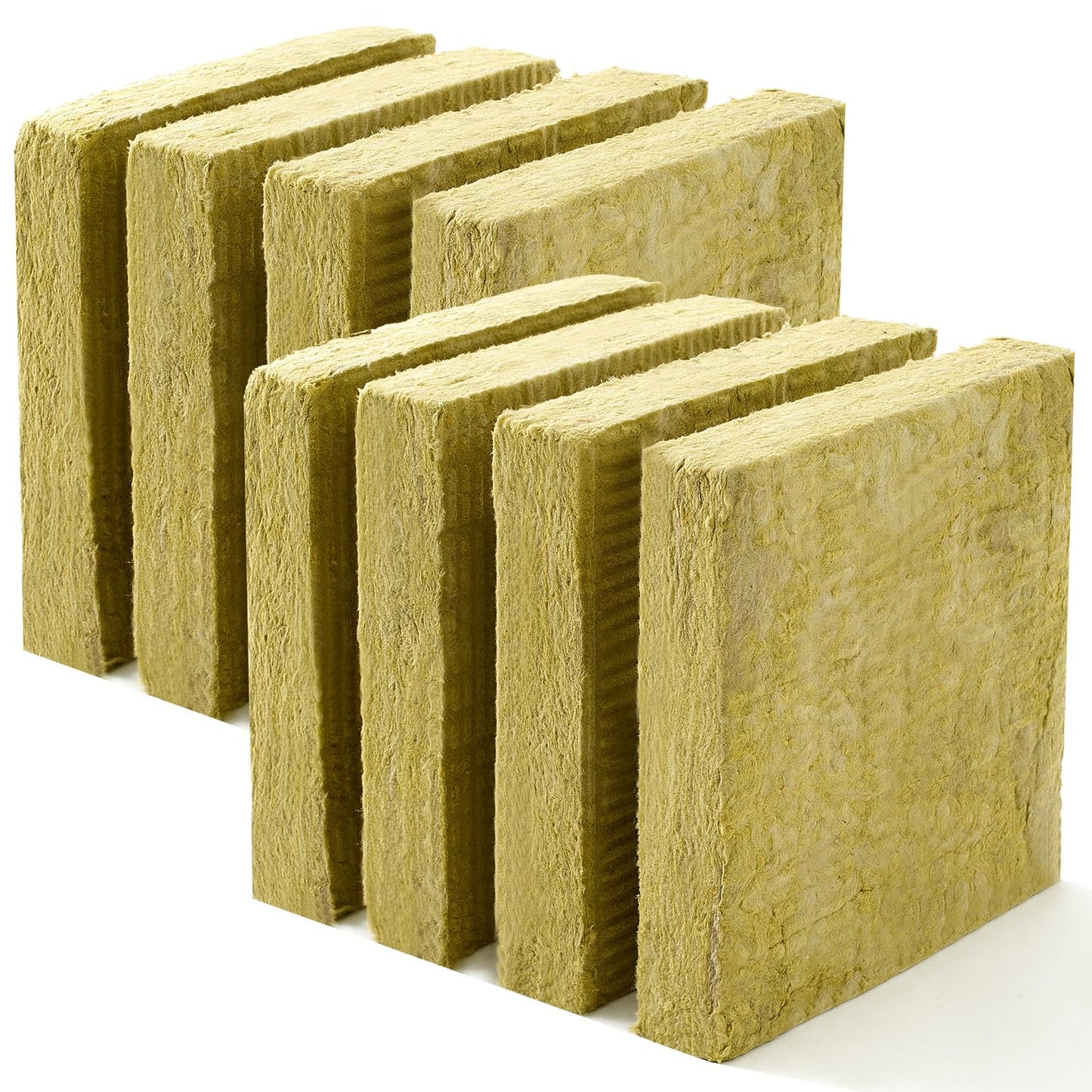 GlikCeil Mineral Wool Insulation Board Rigid Acoustic High Temperature Insulation Board, 24 x 24 x 1.6 Inch, Yellow(8 Pcs)