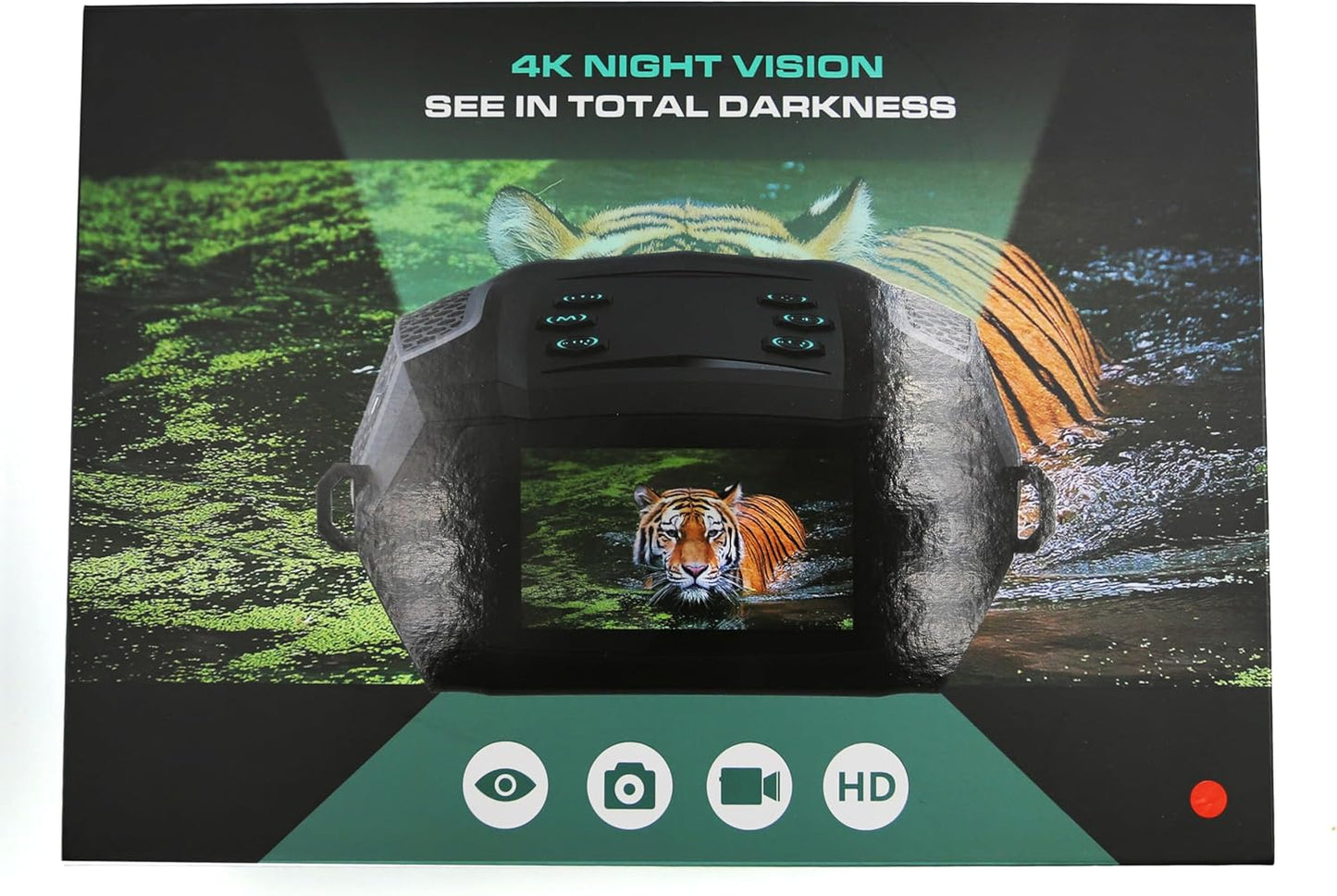 Wheyda 8X 3" 4K New Model Night Vision Goggles, Digital Zoom Binoculars for Adults - Ergonomic Curved Design & Backlit