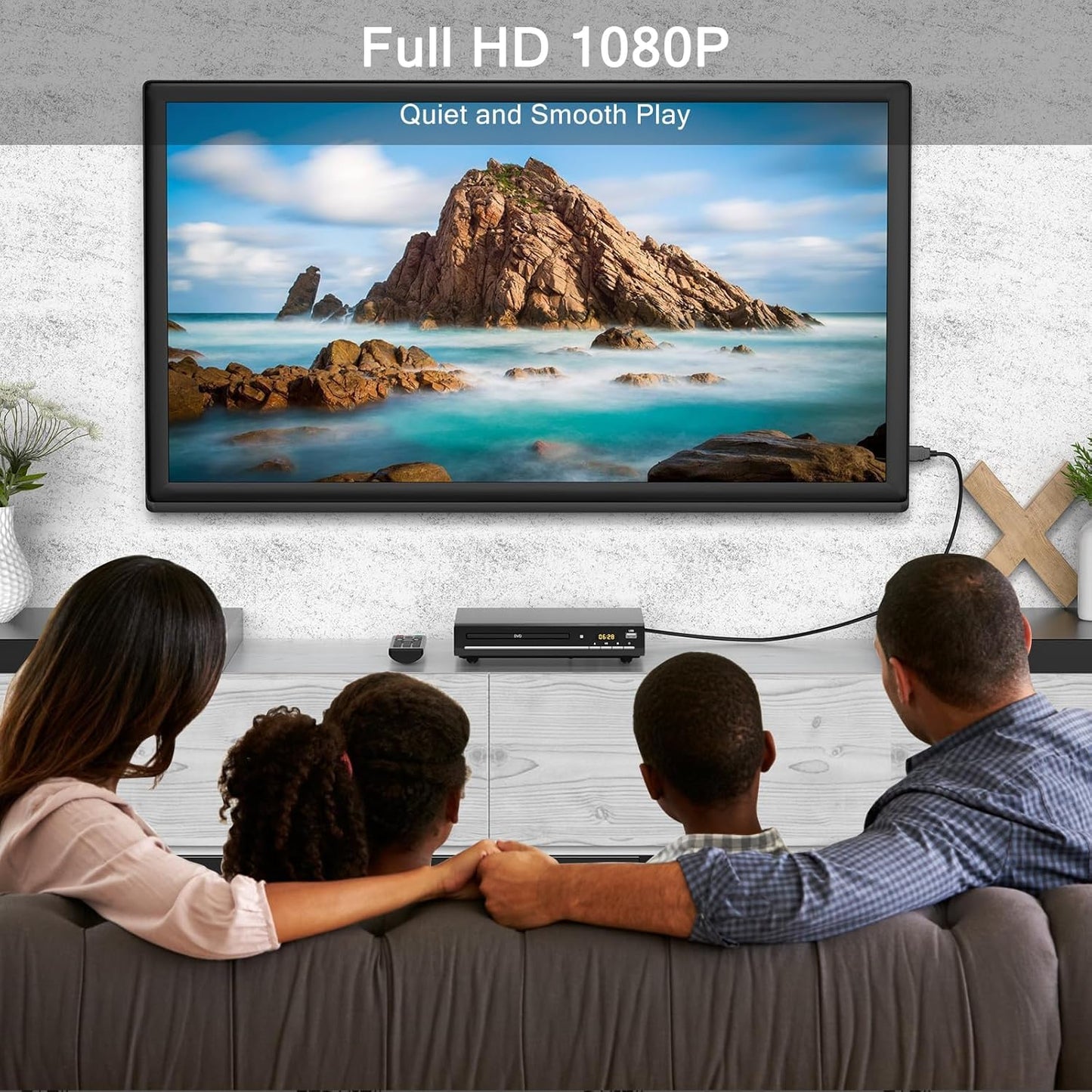 WSJSYH 1080P DVD Players for TV with HDMI,Plays All Regions and Formats,CD Player for Home,Support