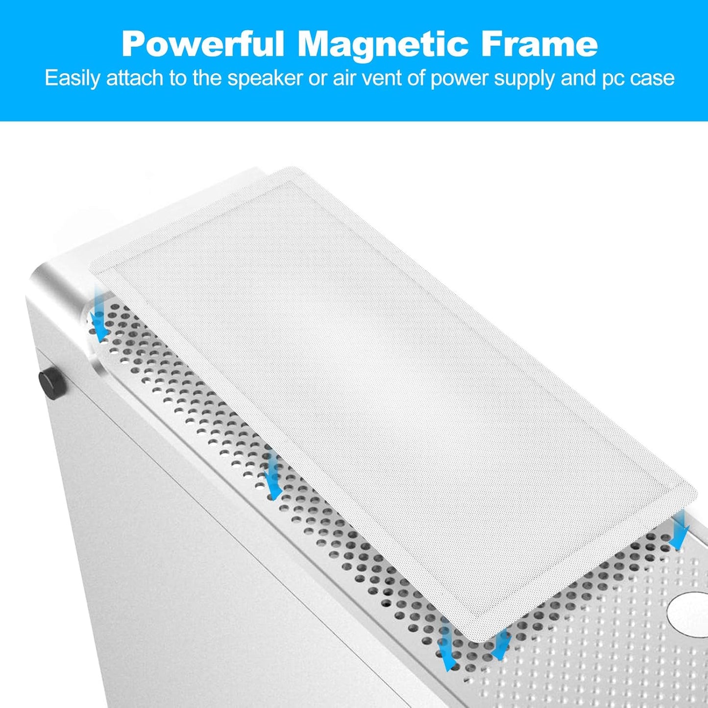 360mm 120mm 2 4.72inch 2-Pack x PC Fan Dust Mesh Filter PVC Computer PC Case Dust Proof Filter Cover Magnetic White