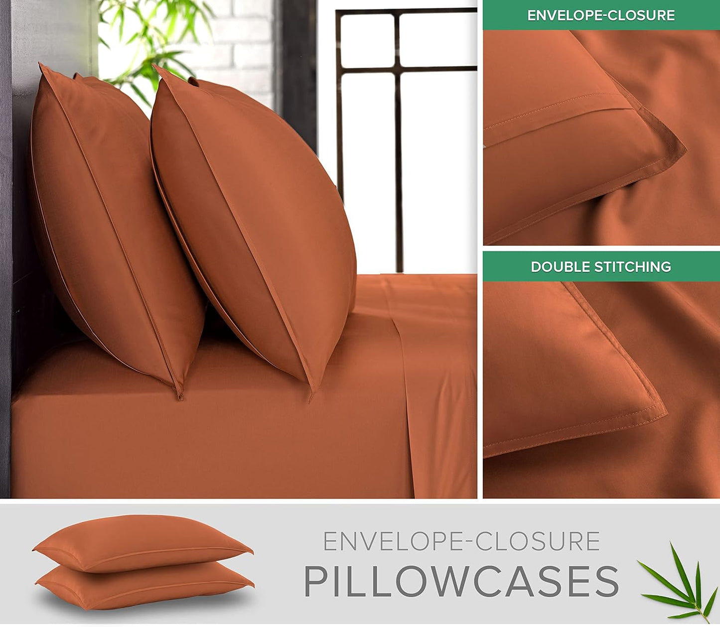 Pure Bamboo King Sheets - Luxuriously Soft & Cooling 100% Organic Viscose Bed Sheet Set | King Size, Terracotta