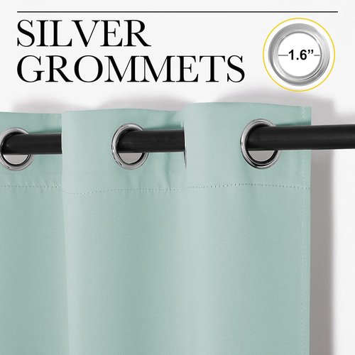 NICETOWN Blackout Curtain Panels - Thermal Insulated Draperies | Aqua, One Pair, 34x72 Inches