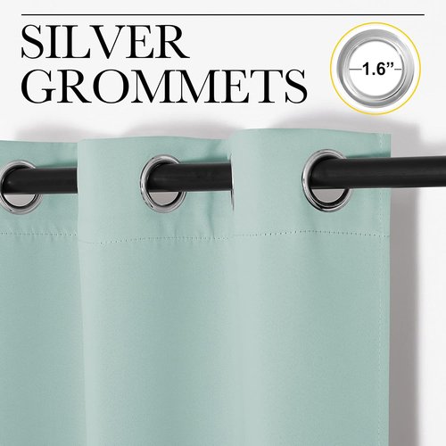 NICETOWN Blackout Curtains - Privacy Patio Glass Door Panels for Bedroom & Living Room | Aqua, 42" x 95" (1 Pair)