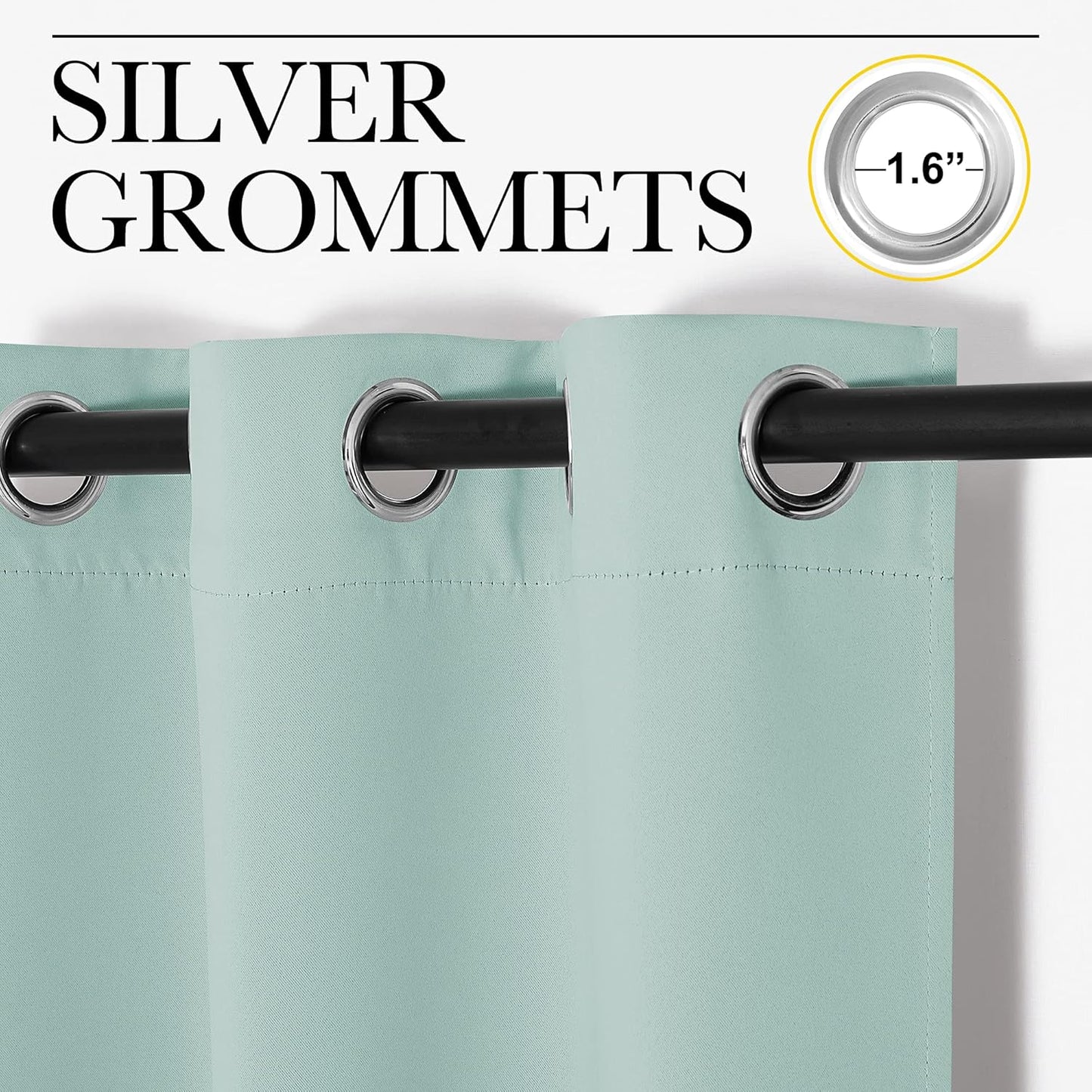 NICETOWN Thermal Insulated Blackout Curtains - Aqua Blue Room Darkening Drapes, Set of 2, 29x40 Inches