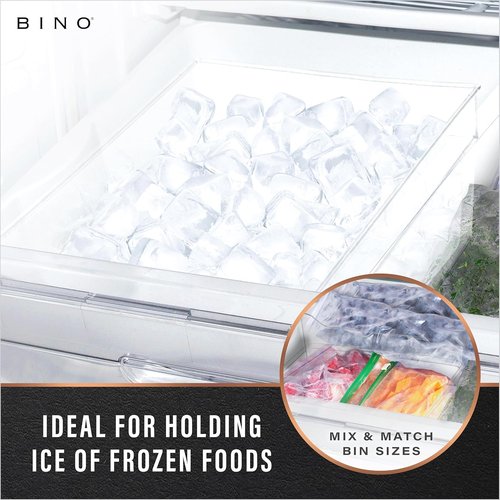 BINO Plastic Storage Bins - Shallow Multipurpose Organizer | Clear Kitchen Pantry Containers