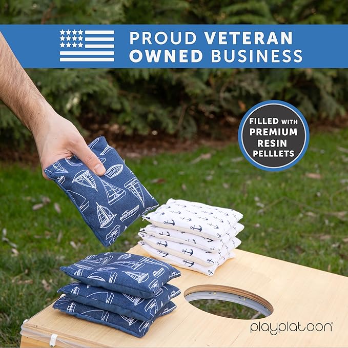 Professional Cornhole Bags - Set of 8 Regulation All Weather Double Sided - Sticky Side/Slick Side Bean Bags for Pro Corn Hole Game