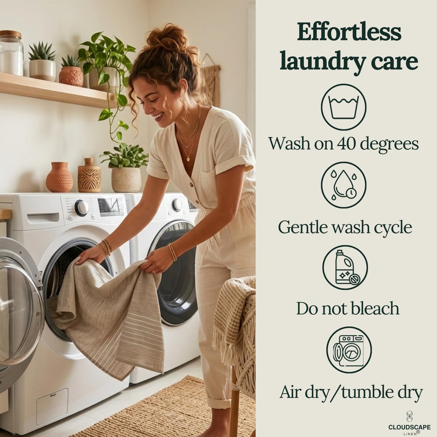CLOUDSCAPE Kitchen Towels, Set of 6, Premium Cotton Dish Towels for Kitchen, 18" x 28" Oversized Hand Towel, Quick Absorbent & Drying Tea Towel with Hanging Loop -BOR