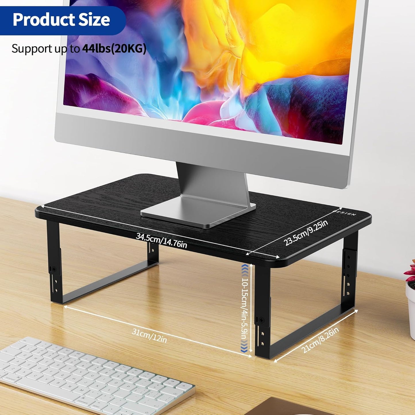 MS01 BESIGN Monitor Stand Riser, Height Adjustable Laptop Stand, Computer Monitor Stand for Monitor