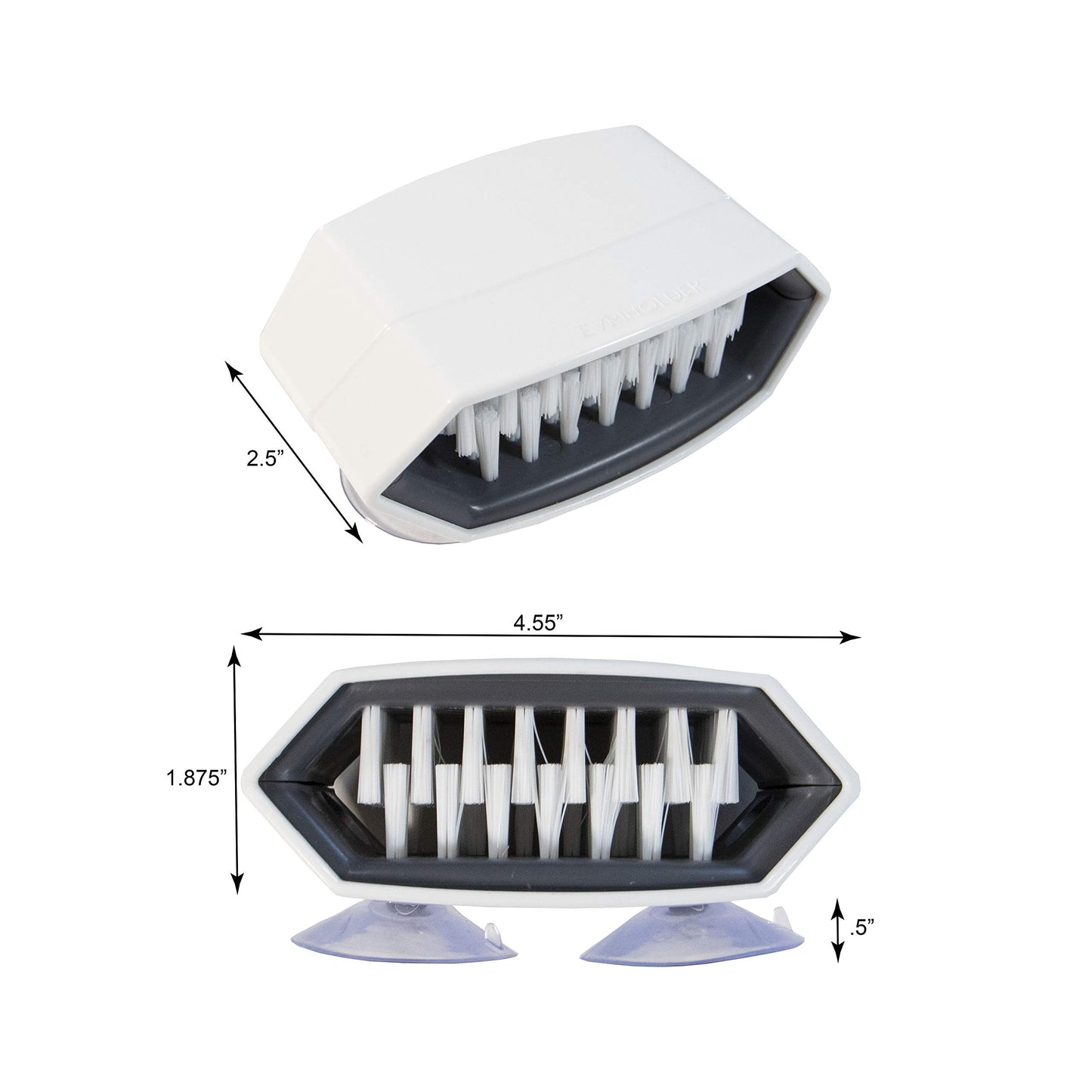 Sophisti-Clean Cutlery Cleaner Brush, Suctioned in-Sink Silverware Scrubber, Non-Scratch Bristles, Easily Clean Utensils and Sharp Knives, Convenient Kitchen Gadget, White
