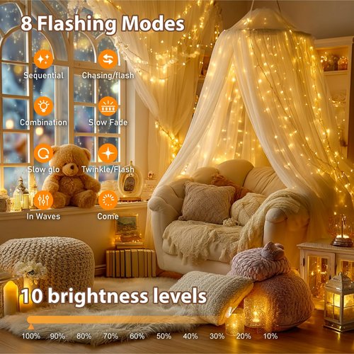 HXWEIYE Rechargeable Fairy Lights with Remote & DIY Timer, 33ft 100LED Battery Operated Twinkle String Lights, 8 Modes Decor Light for Bedroom Indoor Wedding Dorm Christmas Tree Party (Warm White)