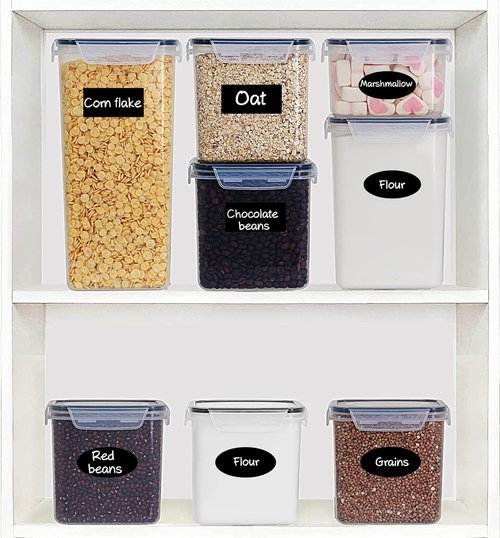 MCIRCO Airtight Food Storage Containers - 25-Piece Set for Kitchen Organization | Includes Lids, Labels & Measuring Cups