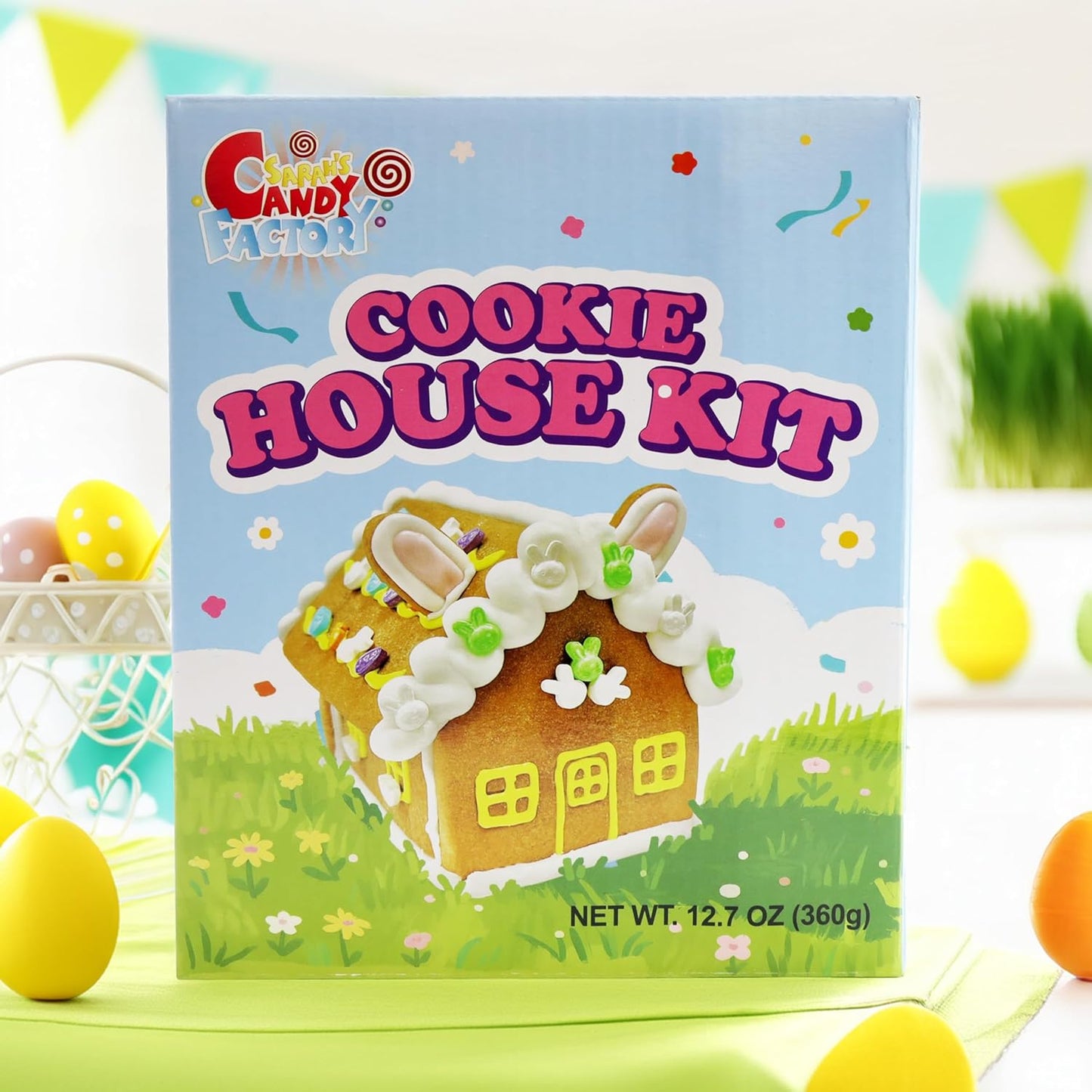 Spring Cookie Decorating Kit by Bunny House - Fun DIY Activity with Icing & Candies | Pre-Baked Panels Included