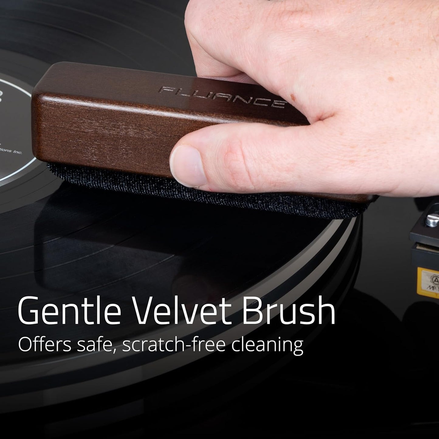 3-in-1 (VB65) Fluance Vinyl Record & Stylus Cleaning Kit with Anti-Static Carbon Fiber Brush, Velvet Brush, Stylus