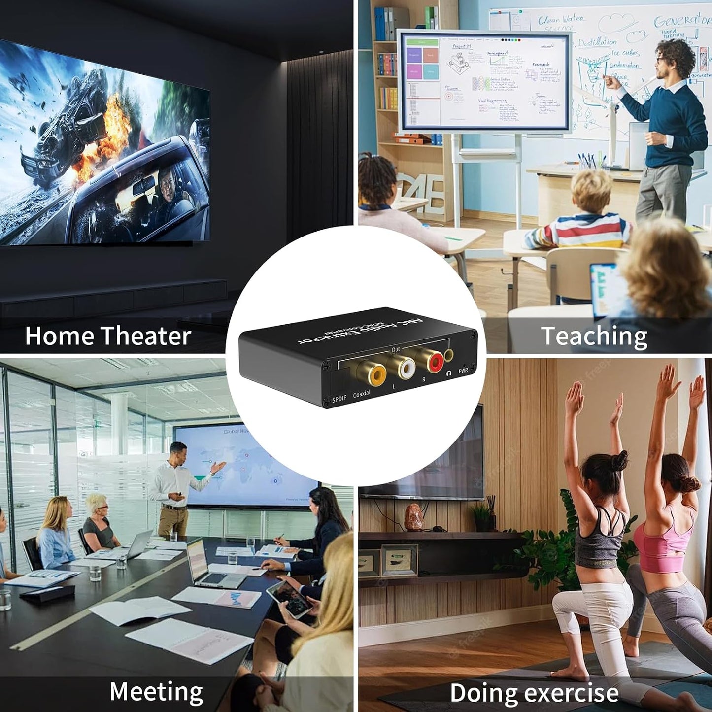Tihokile 192KHz PS3 PS4 SPDIF/Optical/RCA/3.5mm HDMI ARC Audio Extractor, DAC Audio Converter, Digital to Analog