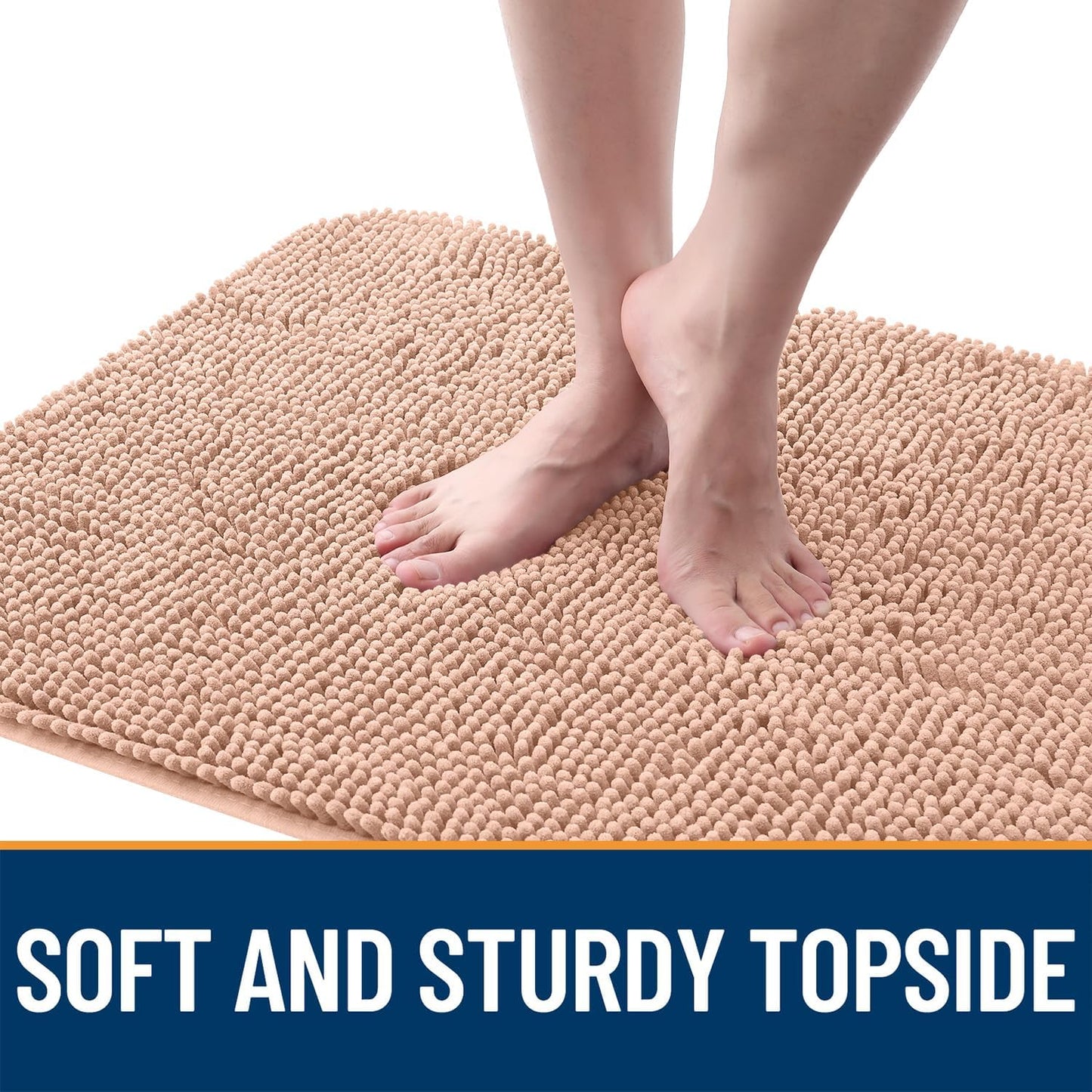 OLANLY Dog Door Mat - Absorbent Non-Slip Washable Doormat for Muddy Paws | 30x20 Peach Design