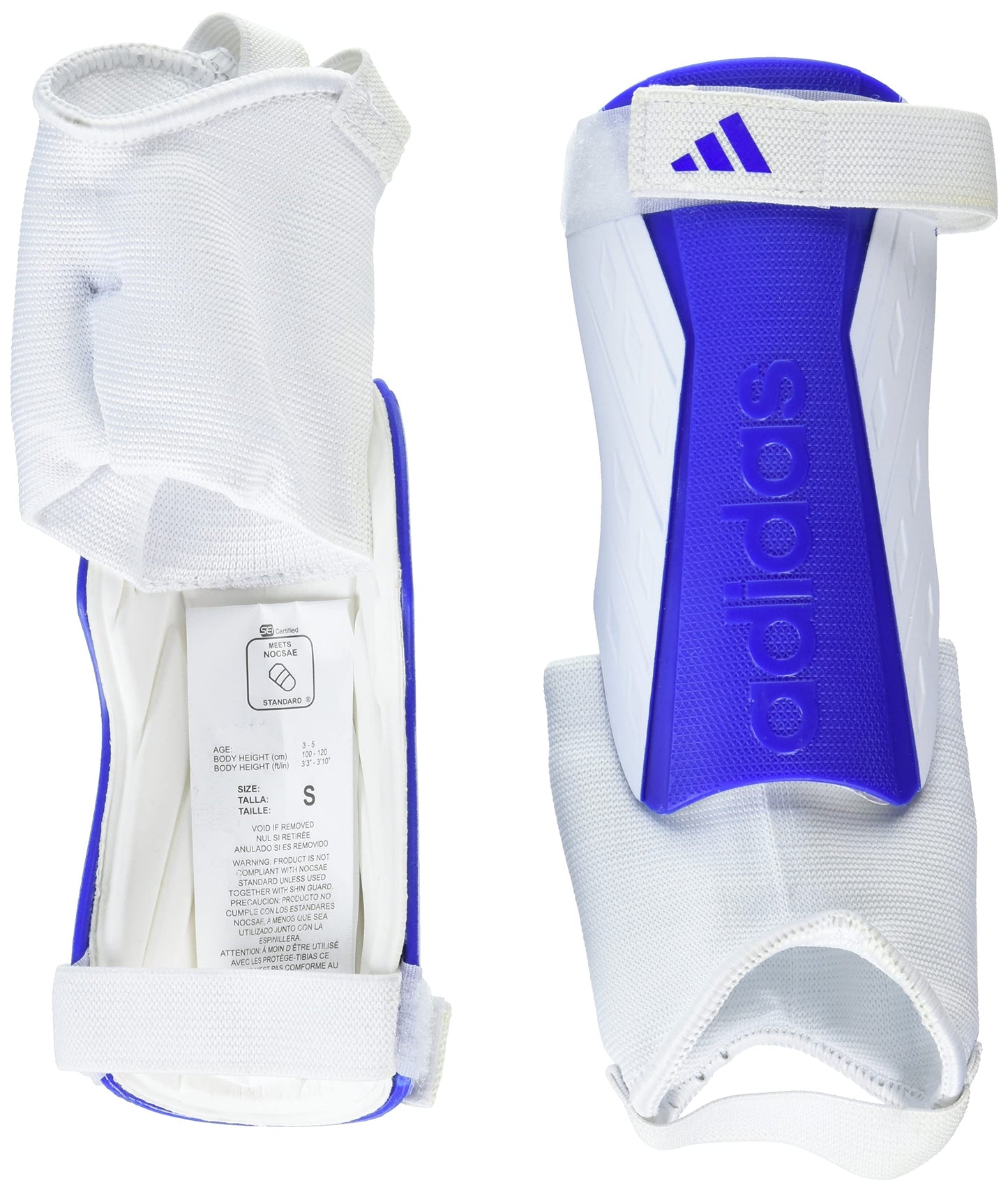 adidas Unisex-Child Tiro Soft Ground Match Shin Guards, White/Team Royal Blue/White, Medium