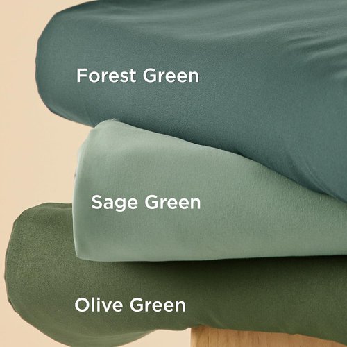 Bedsure Duvet Cover Set - Soft Double Brushed Queen Size Bedding in Olive Green | 3 Pieces with Zipper Closure