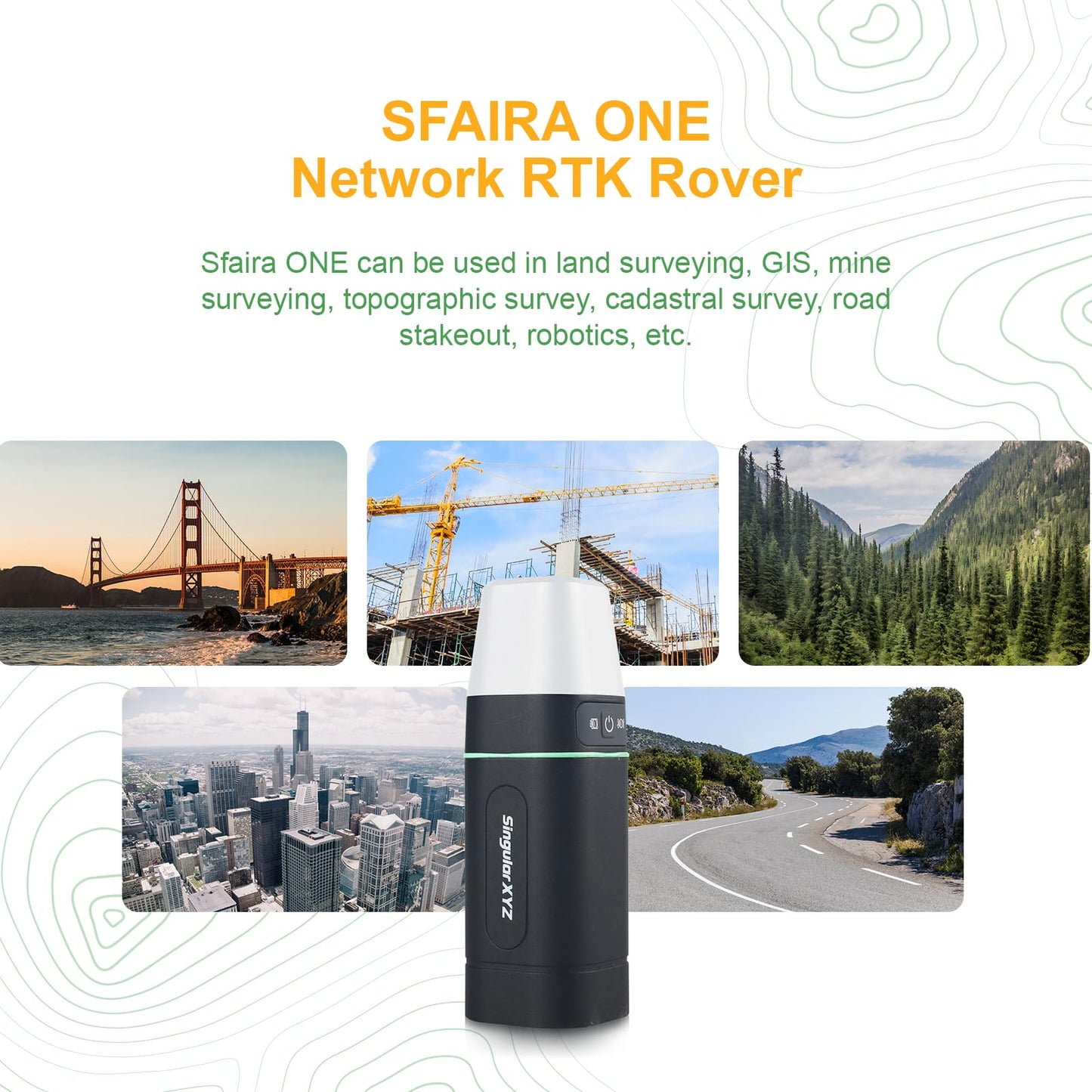 RTK GNSS Survey Equipment with Network RTK Rover, Handheld Controller and Survey Software, GNSS RTK GPS with 60° Tilt and Built-in IMU, for Construction and Geodetic or Land Survey Layout Planning
