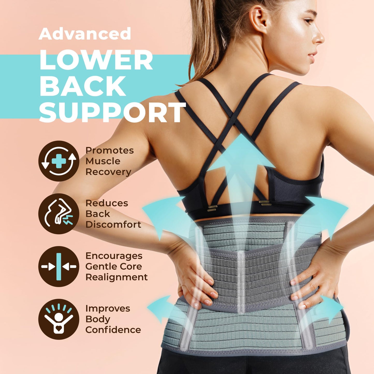 MOOIMOM Postpartum Belly Band for Women C-Section Recovery, Breathable Abdominal Binder Post Surgery Hernia Support, Adjustable Belly Wrap Waist Trainer for Back Support, Maternity Postnatal Care Belt
