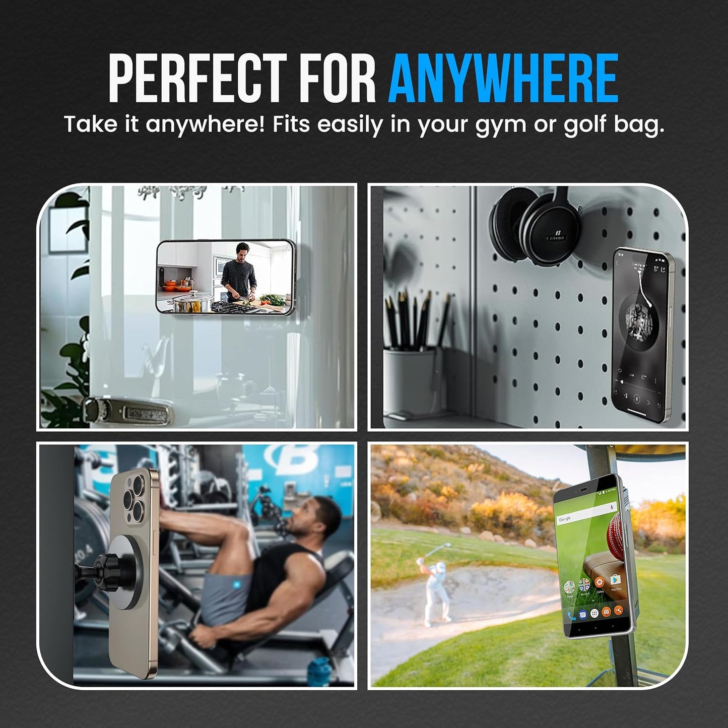 BARENDA N52 Magnetic Phone Holder for Gym with Dual-Sided Super Magnets, Strong Magnetic Phone Mount for All Phones