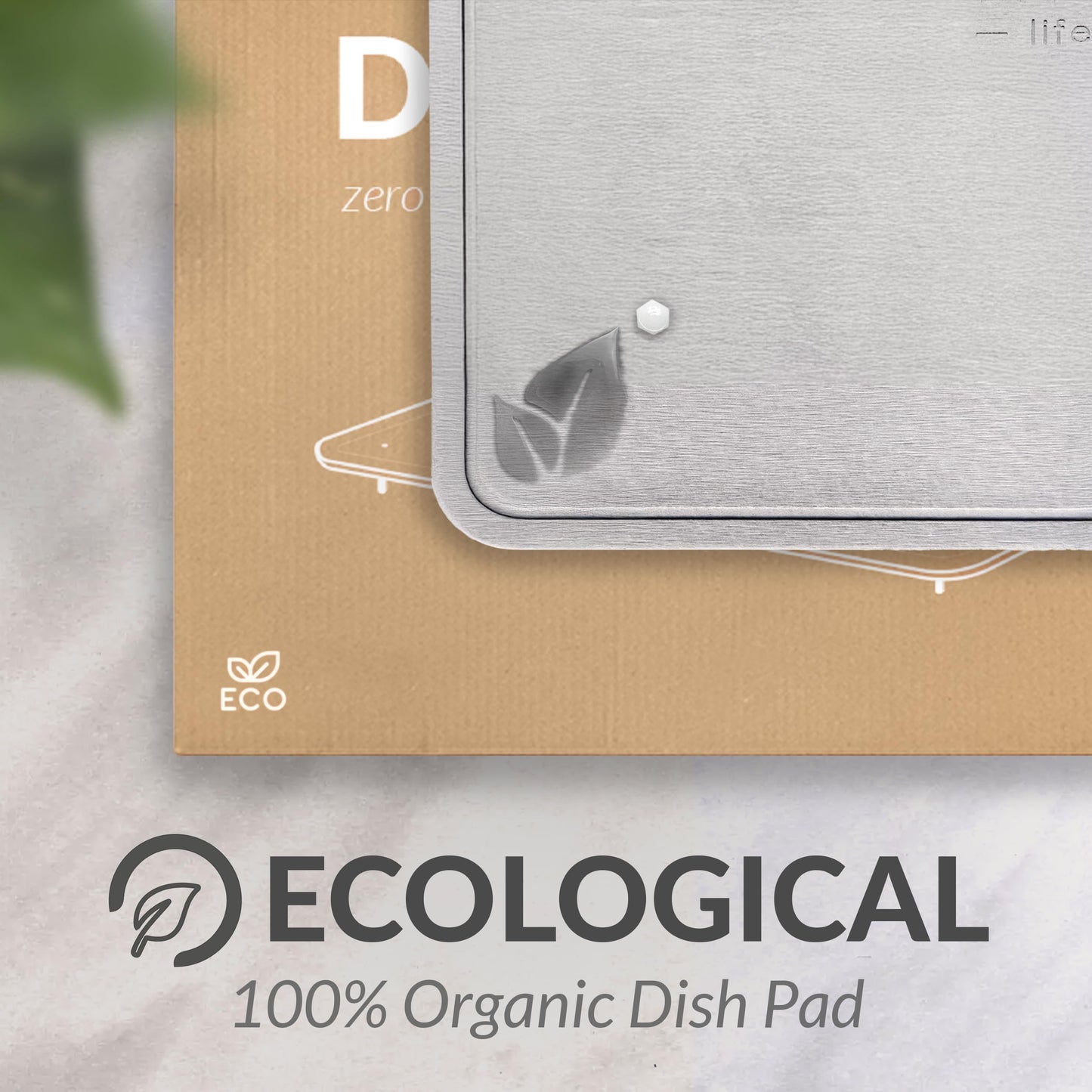 Momo Lifestyle DryPad® Large Stone Dish Drying Mat 19.7″ × 15.7″ Misty Gray — Ultra-Absorbent Diatomaceous-Earth Kitchen Counter & Dish-Rack Mat, Zero Rust, Premium Home Innovation