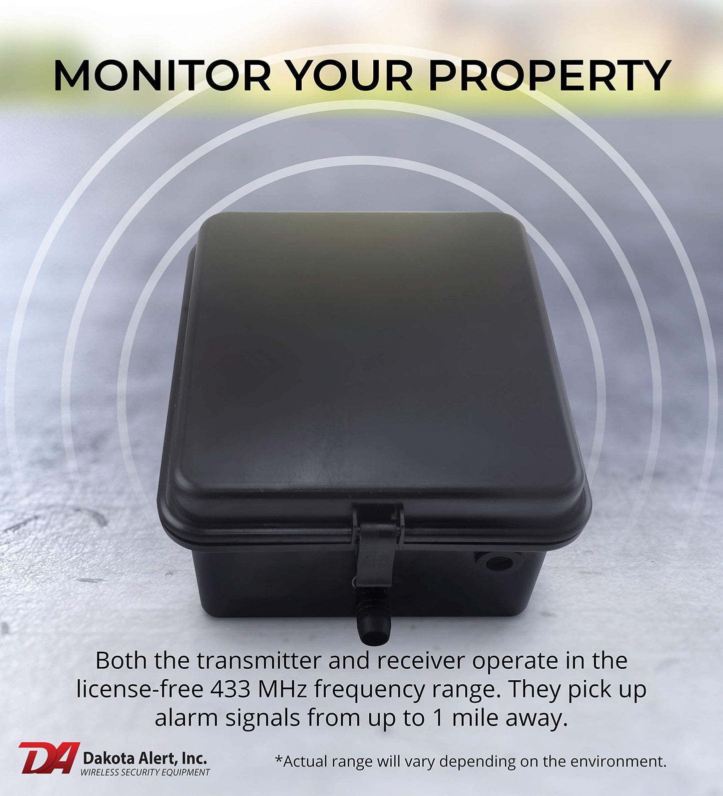 Dakota Alert Driveway Alarm Sensor - Wireless One Mile DCRH-4k Plus Rubber Hose Driveway Alarm System, Relay Outputs, RE-4k Plus Receiver & DCHT-4000 Transmitter with 25-FT Rubber Hose Sensor